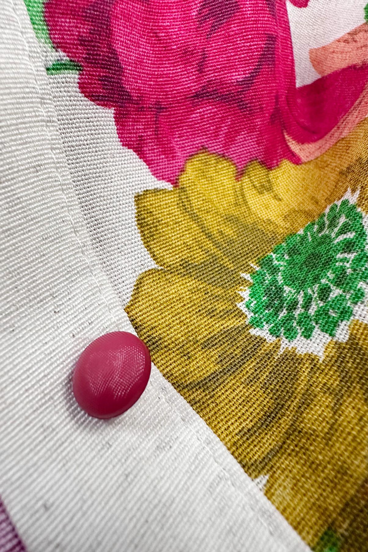 Tesettür giyim FUŞYA ÇİÇEK DESENLİ İKİLİ PANTOLONLU TAKIM 43631