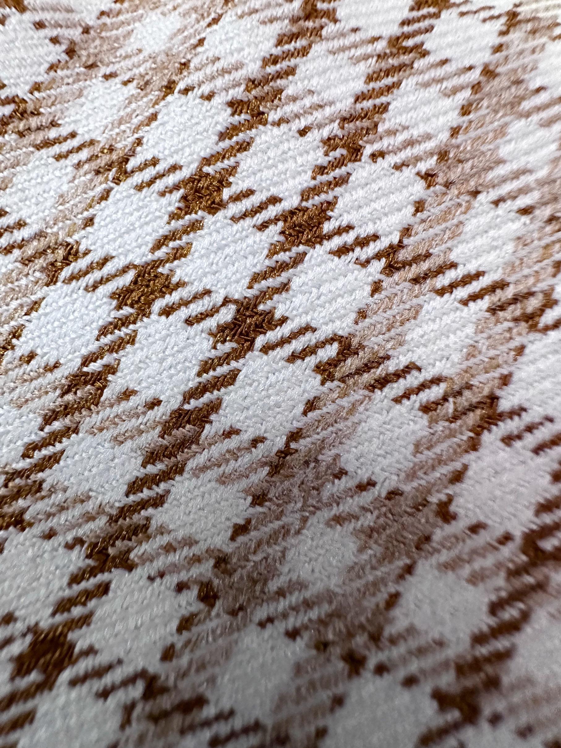 Tesettür giyim KAHVE PÖTİKARE DESENLİ BAĞLAMA DETAYLI PANTOLONLU TAKIM 43637