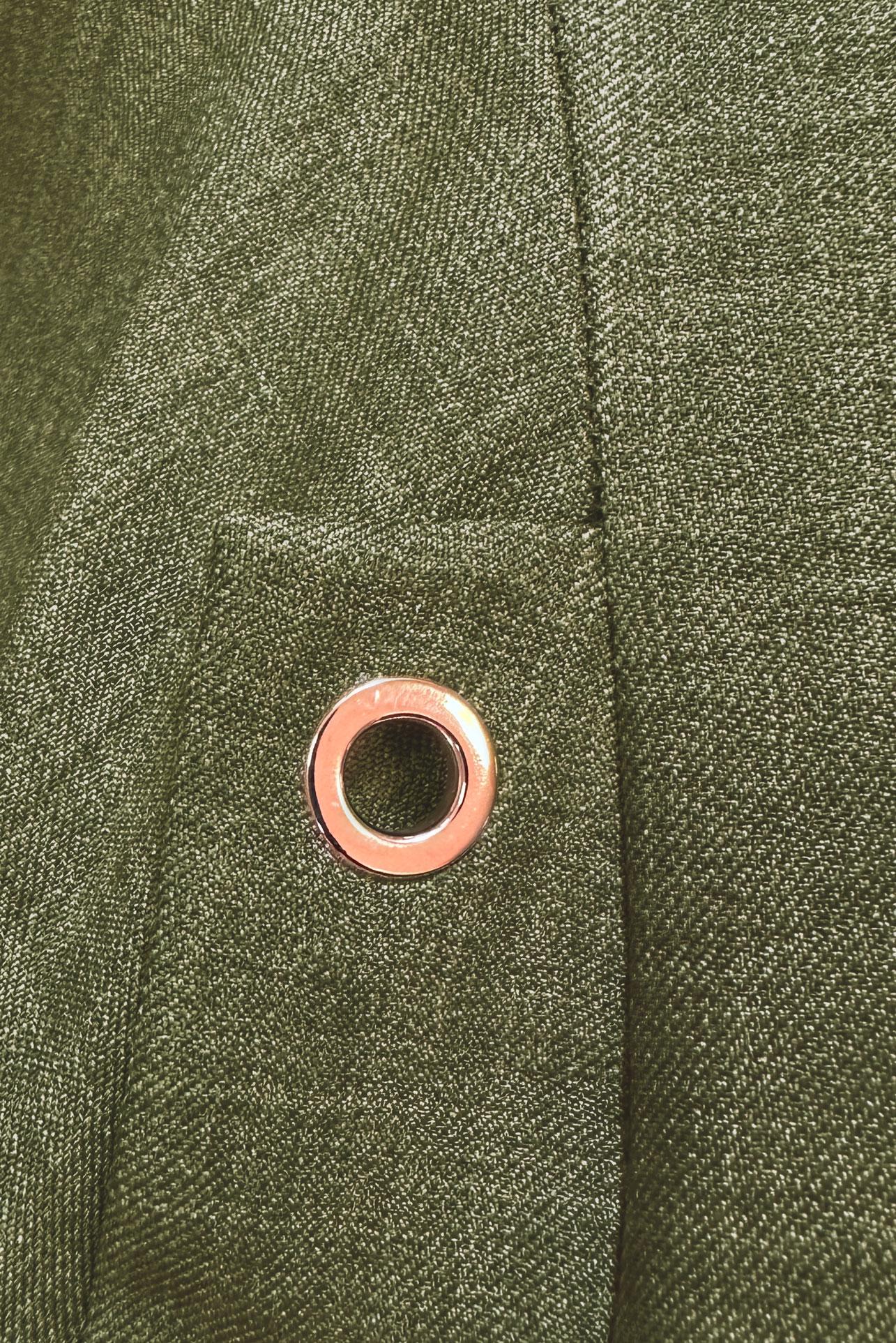 Tesettür giyim HAKİ KUŞGÖZÜ DETAYLI GENİŞ PAÇA PANTOLONLU TAKIM 43779