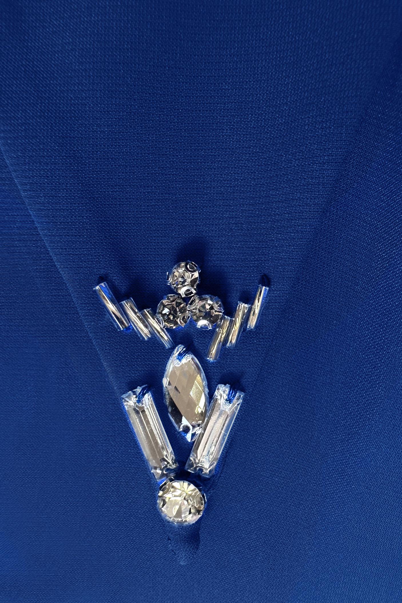 Tesettür giyim LACİVERT TAŞ DETAYLI BELİ LASTİKLİ İKİLİ PANTOLONLU TAKIM 43910