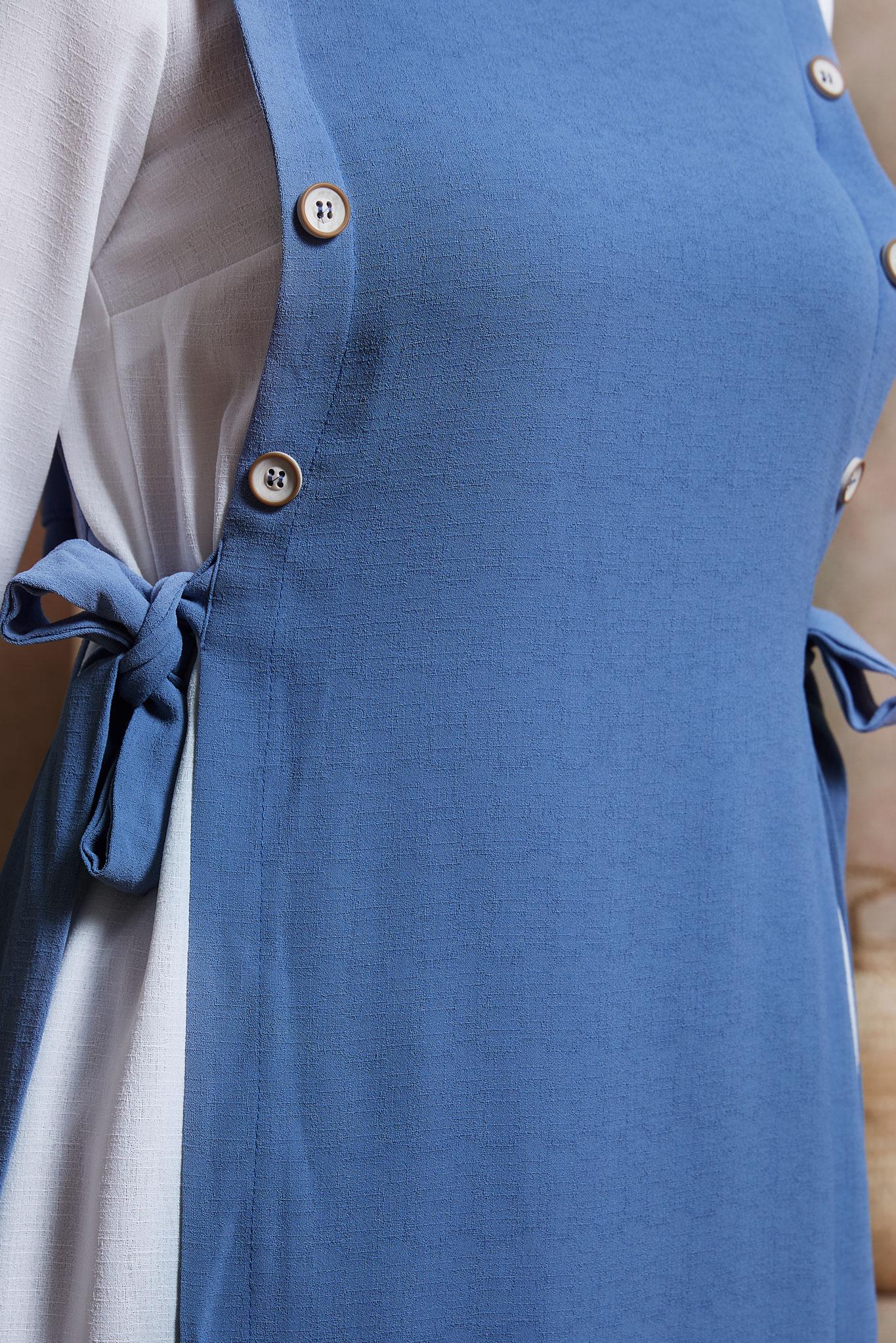 Tesettür giyim MAVİ GÖMLEK YAKA PANTOLONLU TAKIM 43923