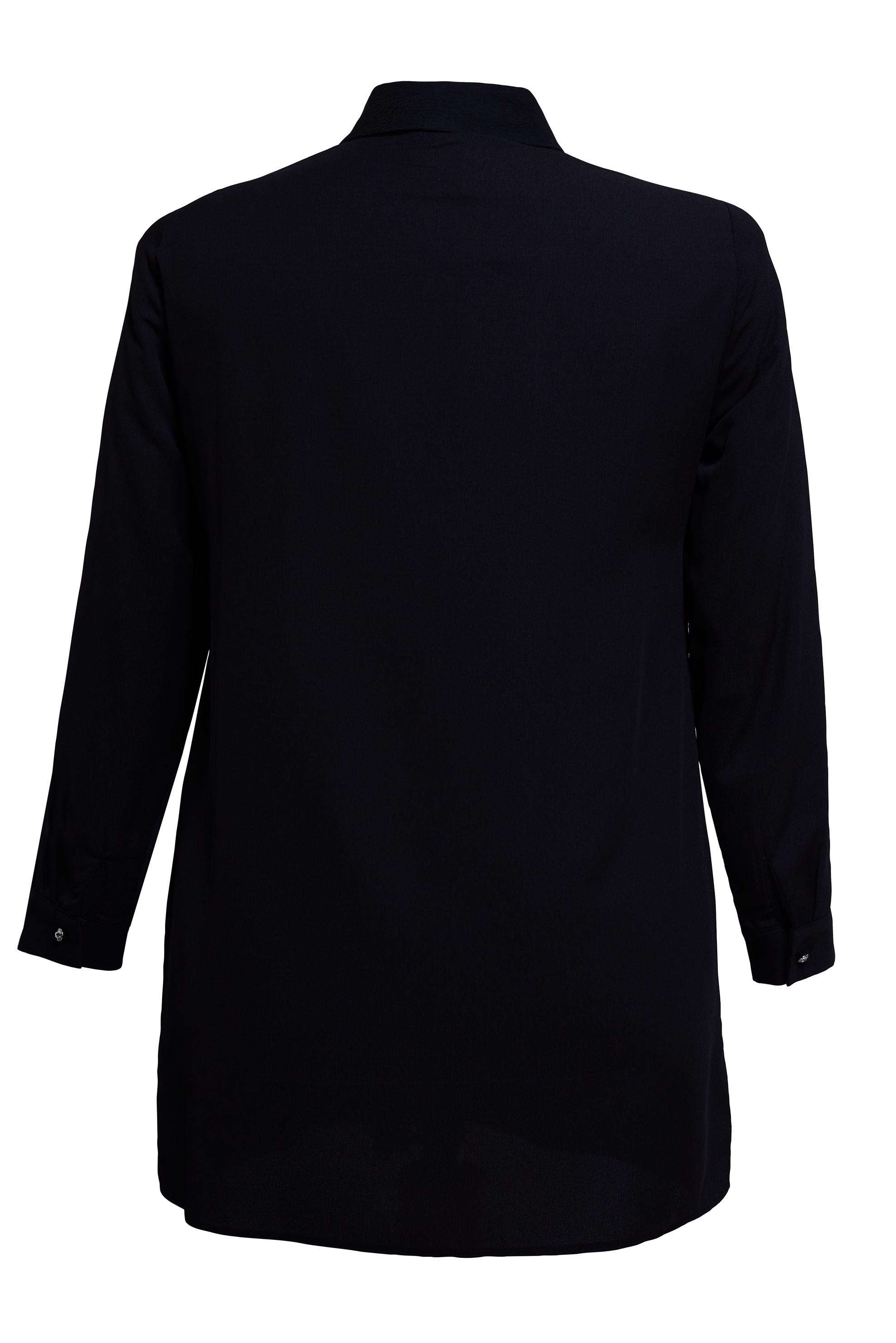 Vêtements hijab NOIR TUNIQUE GRANDE TAILLE AVEC GEMME 20397
