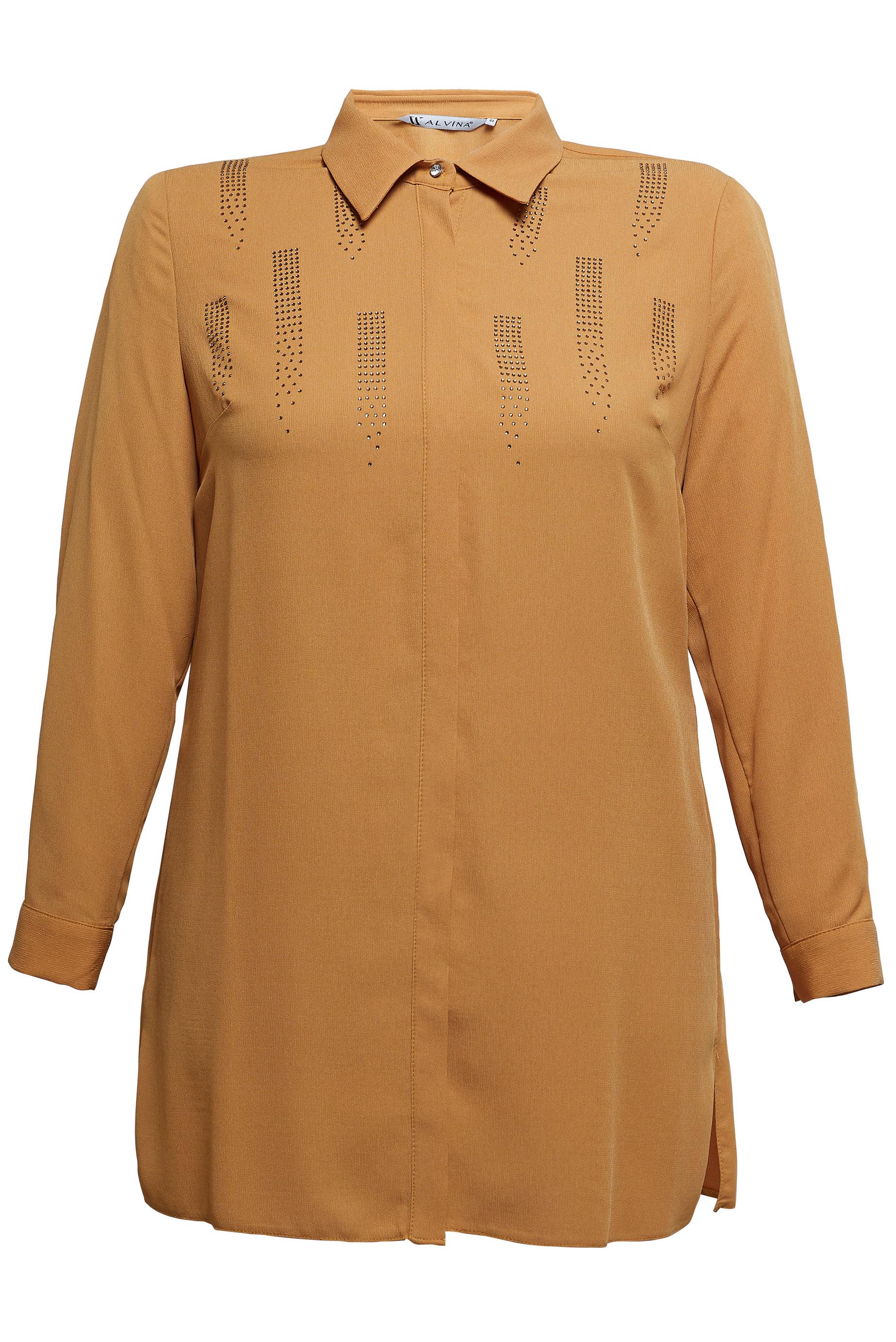 Vêtements hijab JAUNE TUNIQUE GRANDE TAILLE AVEC GEMME 20397