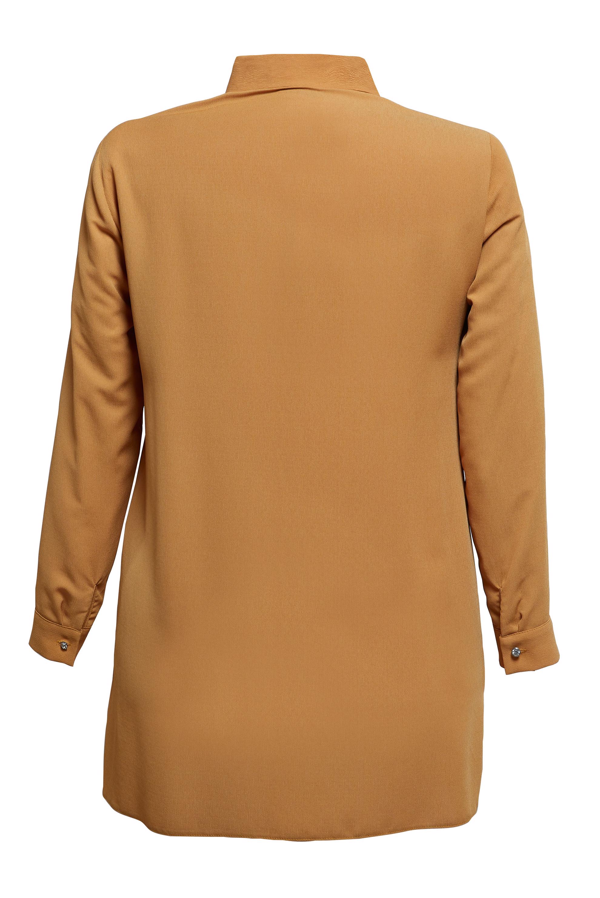 Vêtements hijab JAUNE TUNIQUE GRANDE TAILLE AVEC GEMME 20397