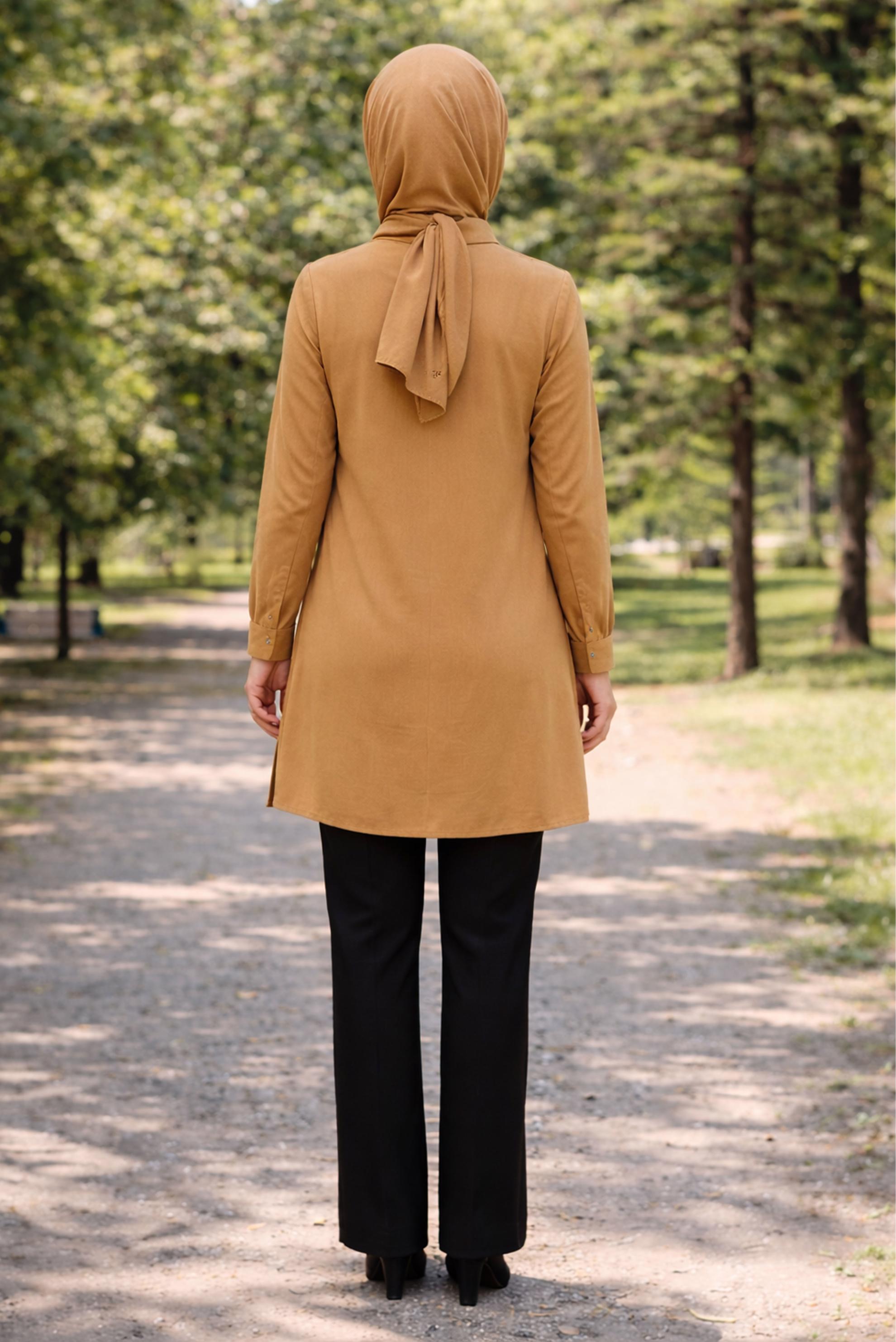 Tesettür giyim SARI TAŞLI BÜYÜK BEDEN TUNİK 20397