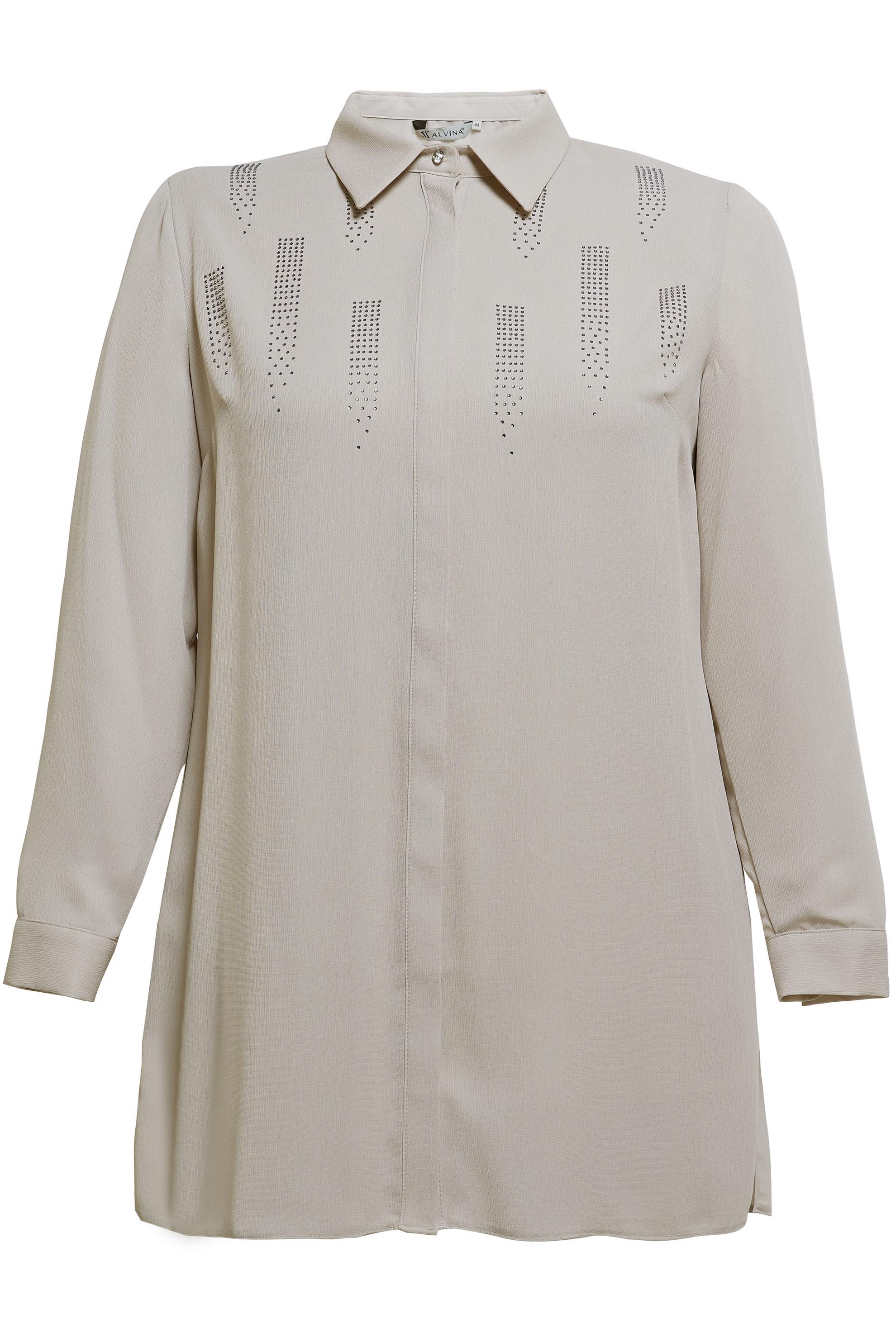 Tesettür giyim BEJ TAŞLI BÜYÜK BEDEN TUNİK 20397