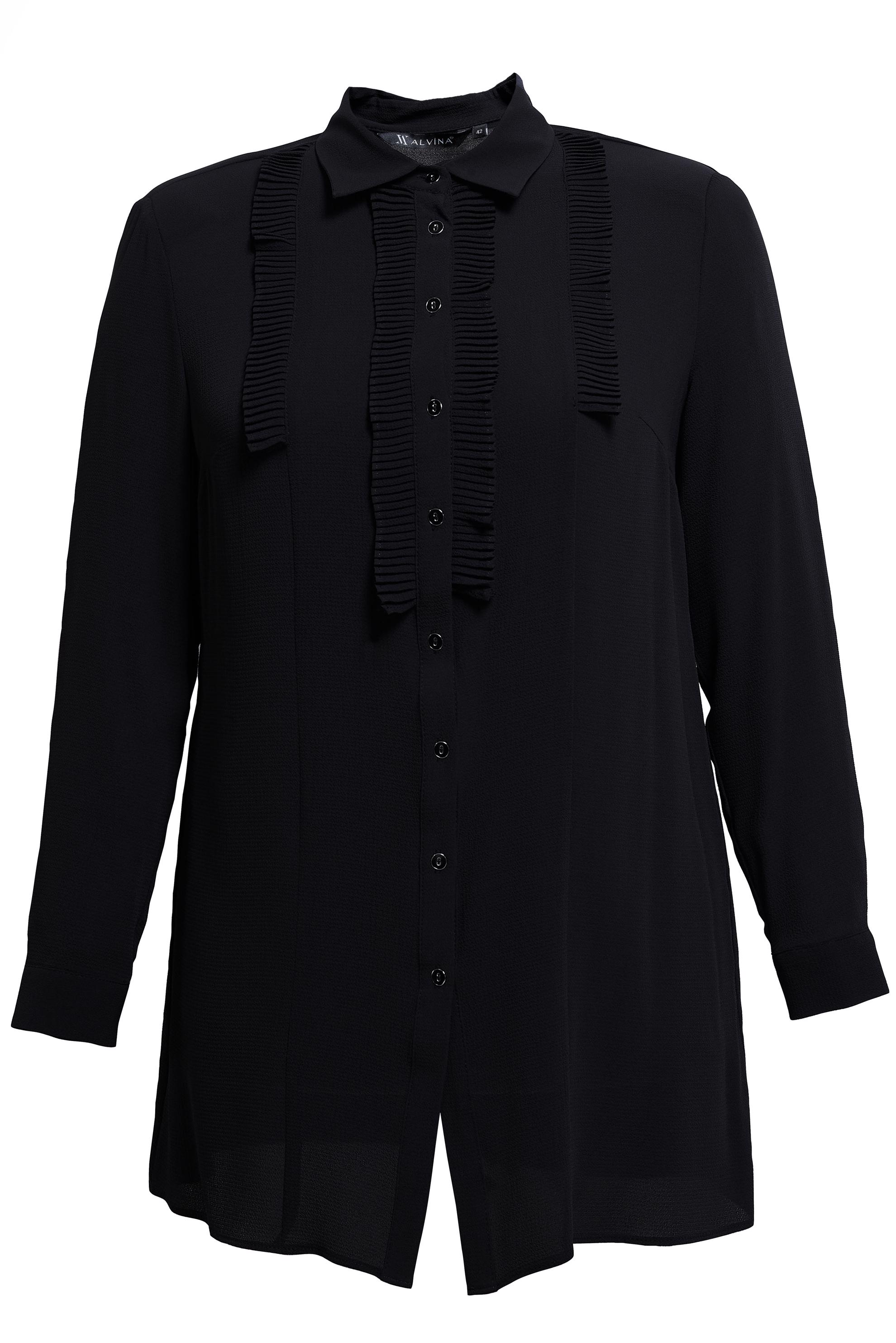 Tesettür giyim SİYAH PİLİSE DETAYLI BÜYÜK BEDEN TUNİK 20401