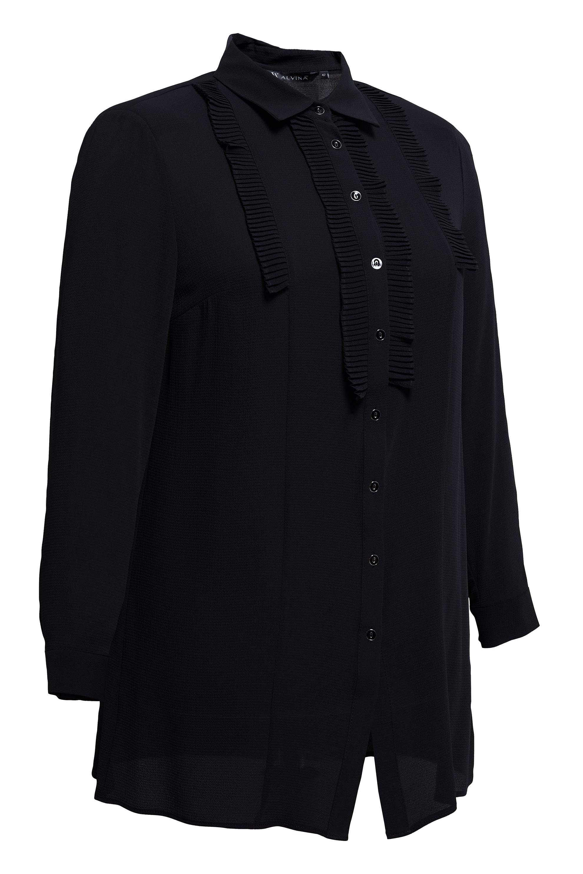 Tesettür giyim SİYAH PİLİSE DETAYLI BÜYÜK BEDEN TUNİK 20401