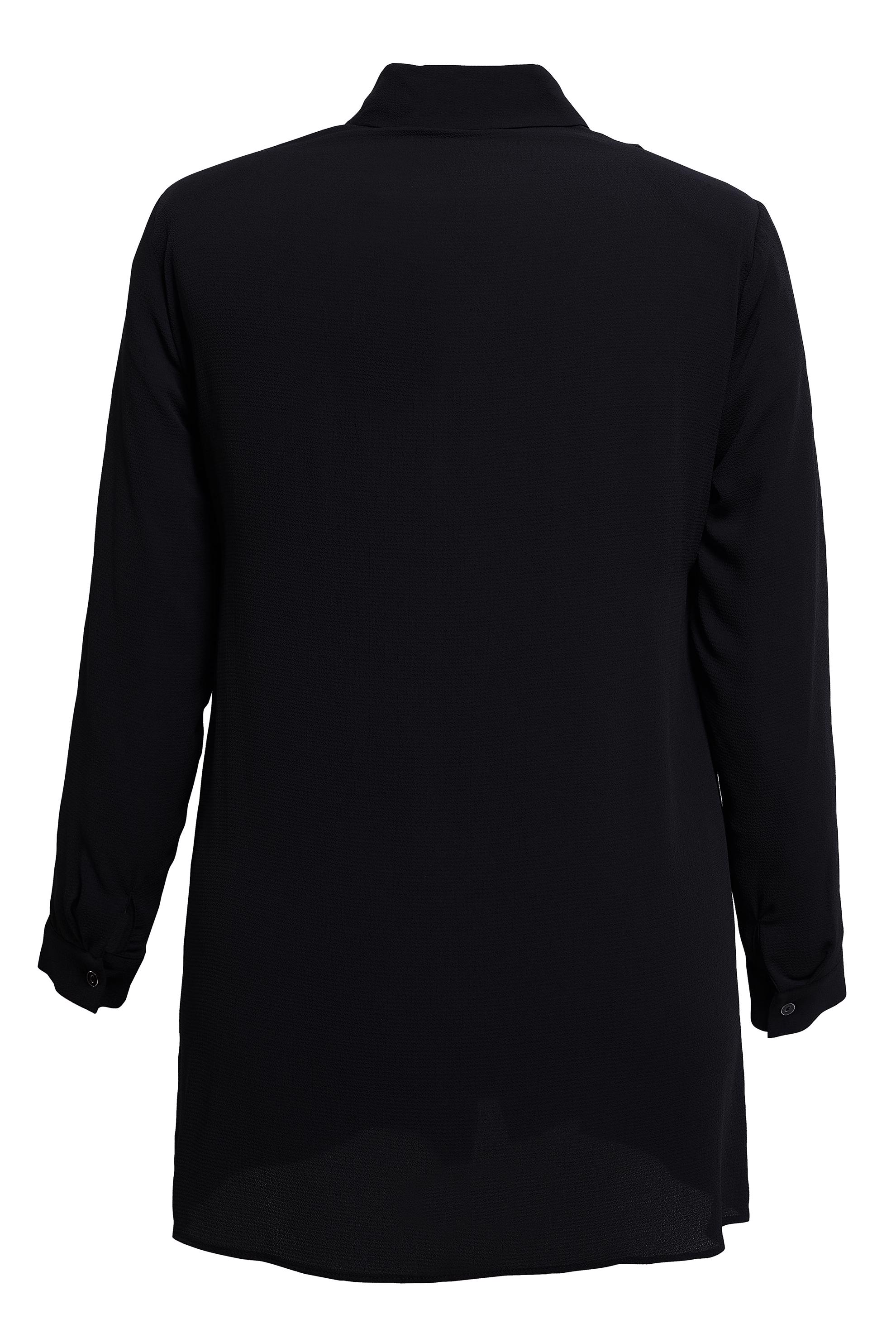 Tesettür giyim SİYAH PİLİSE DETAYLI BÜYÜK BEDEN TUNİK 20401