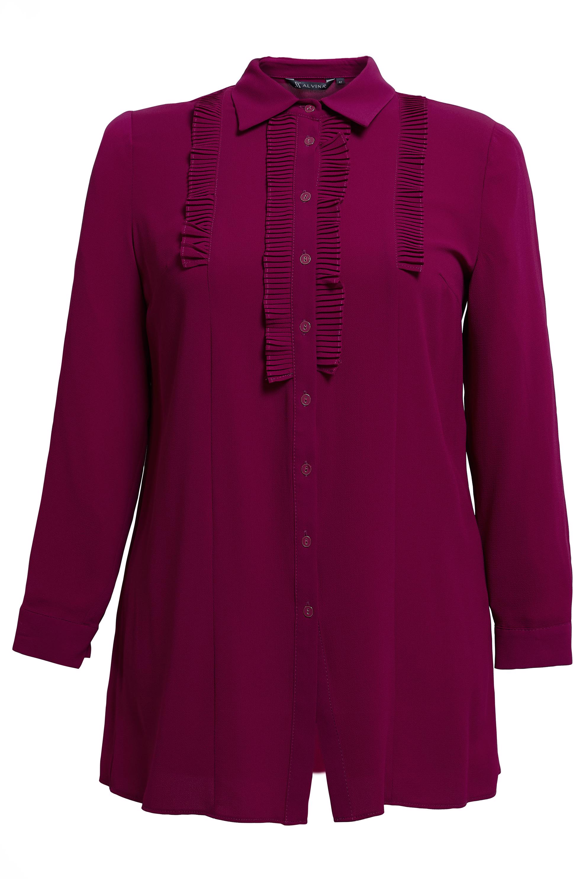 Tesettür giyim MOR PİLİSE DETAYLI BÜYÜK BEDEN TUNİK 20401