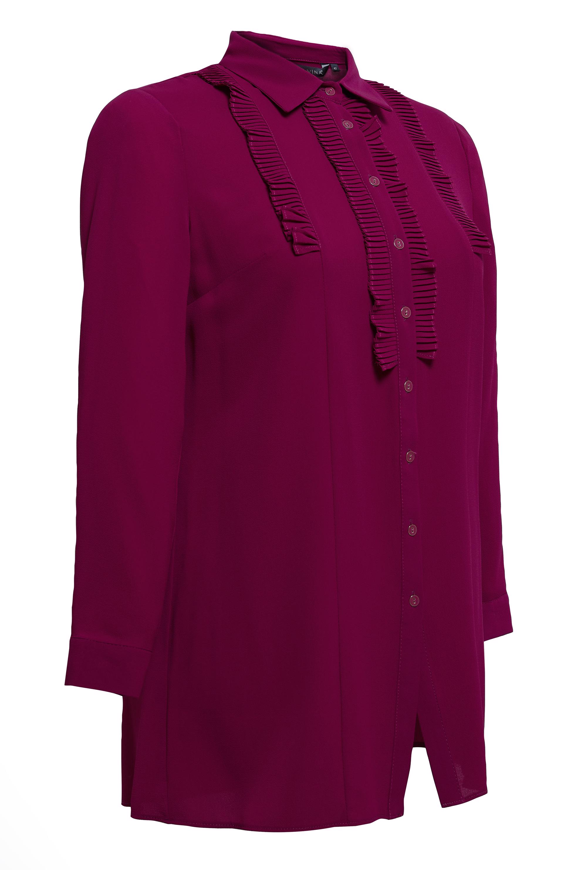 Tesettür giyim MOR PİLİSE DETAYLI BÜYÜK BEDEN TUNİK 20401