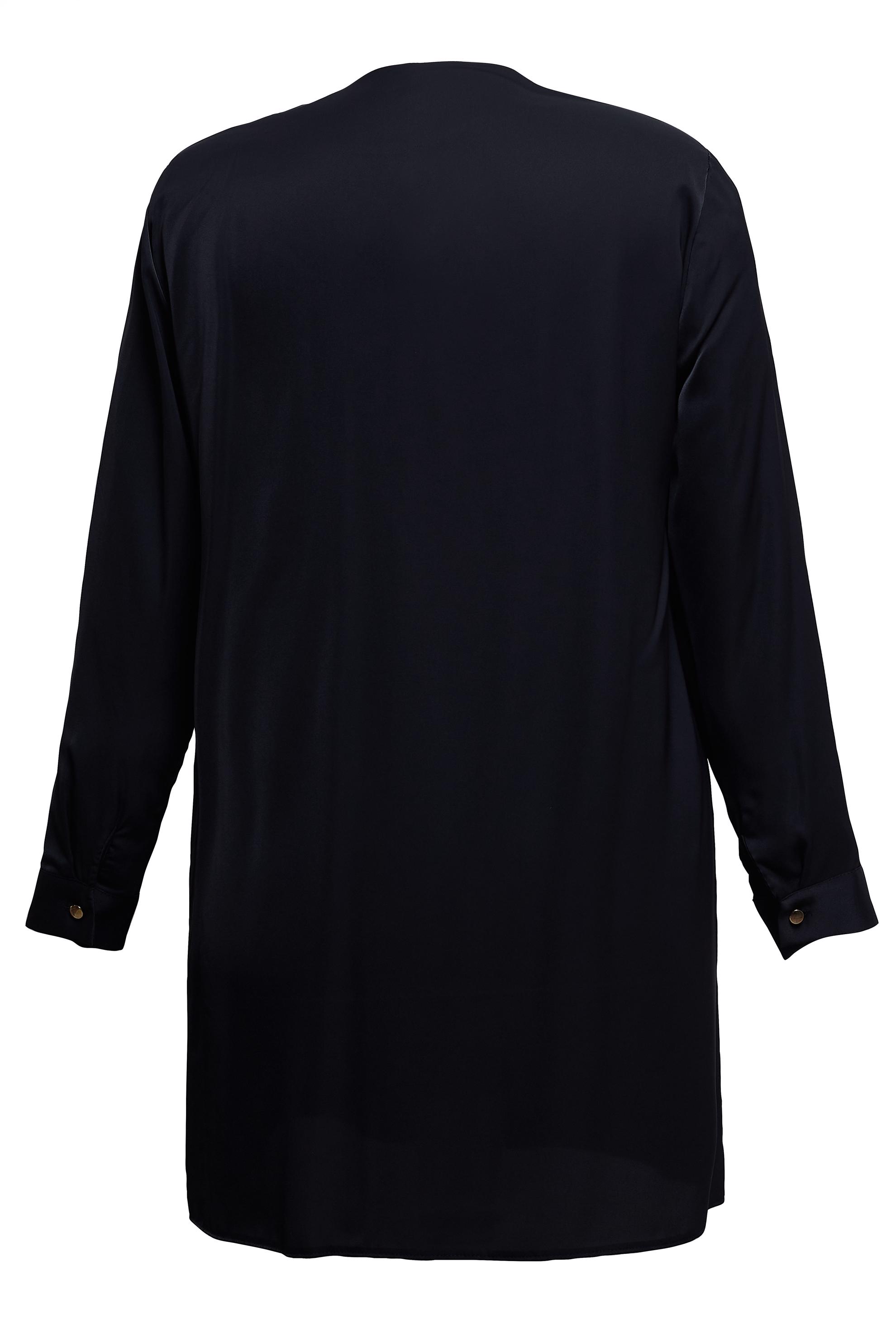 Tesettür giyim SİYAH BÜYÜK BEDEN PİLİSE DETAYLI TUNİK 20402