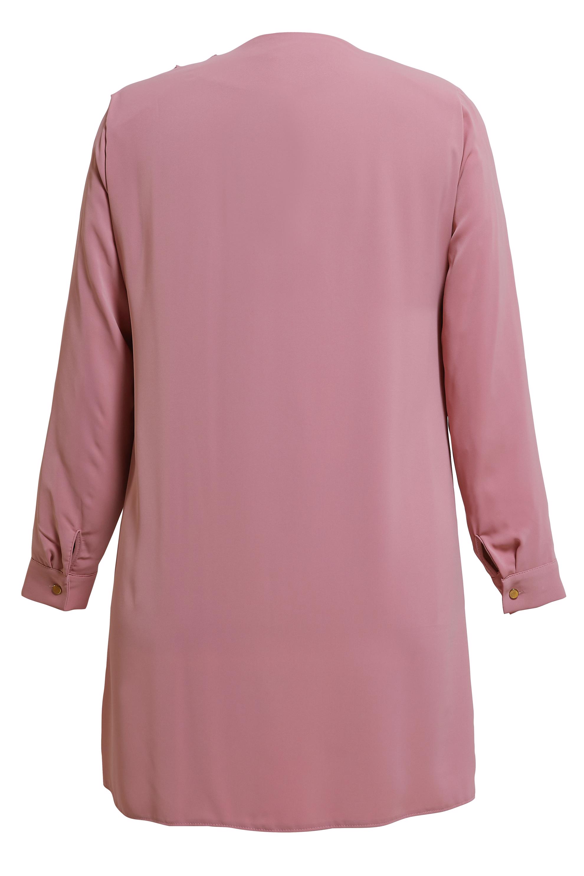 Tesettür giyim PUDRA BÜYÜK BEDEN PİLİSE DETAYLI TUNİK 20402