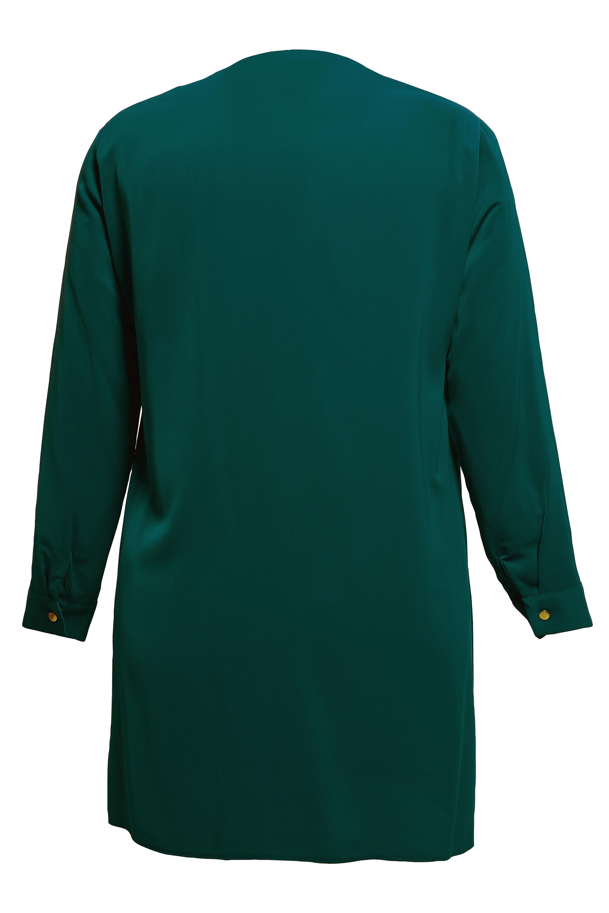 Tesettür giyim YEŞİL BÜYÜK BEDEN PİLİSE DETAYLI TUNİK 20402