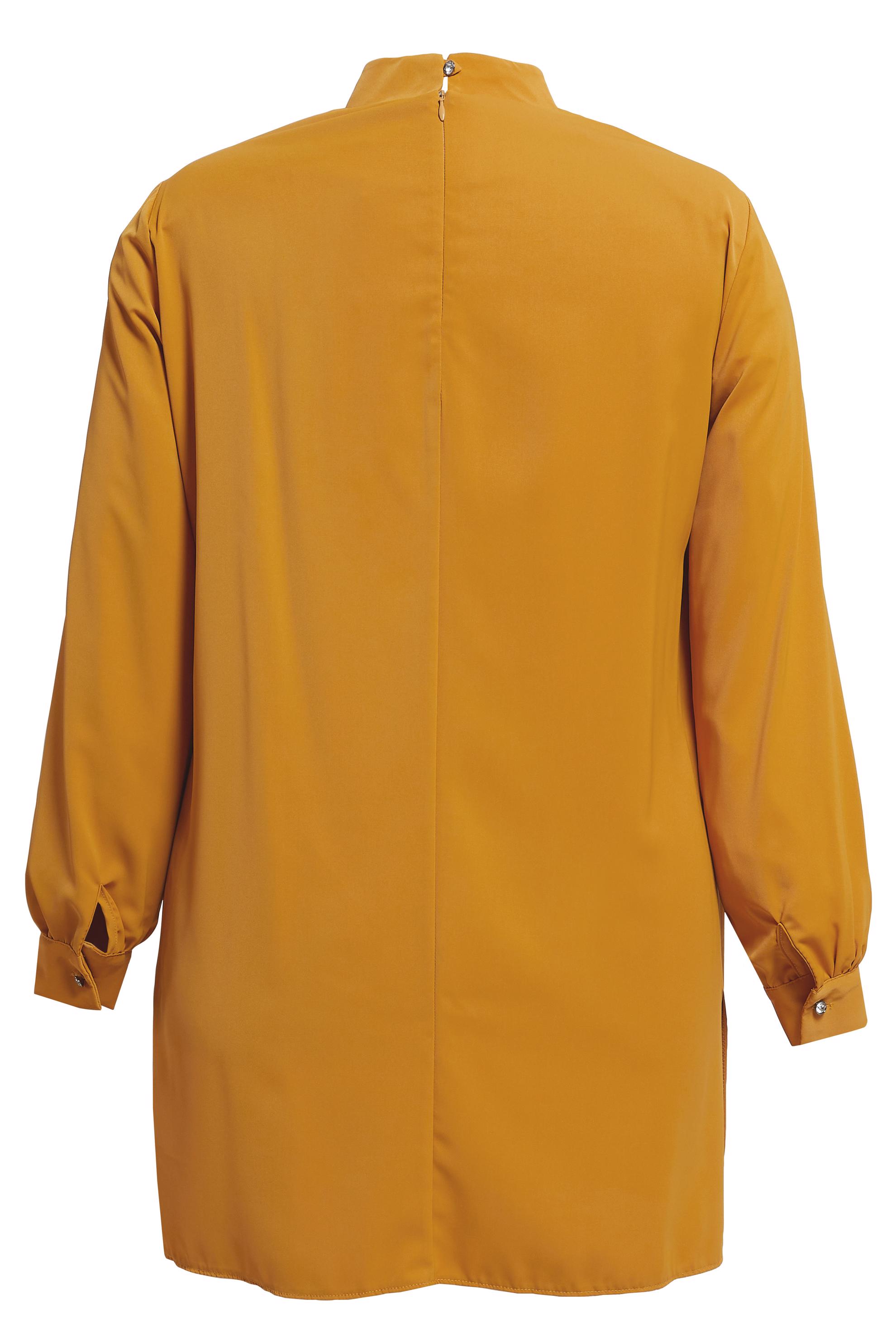 Tesettür giyim SARI BAĞLAMALI YAKA BÜYÜK BEDEN TUNİK 20403