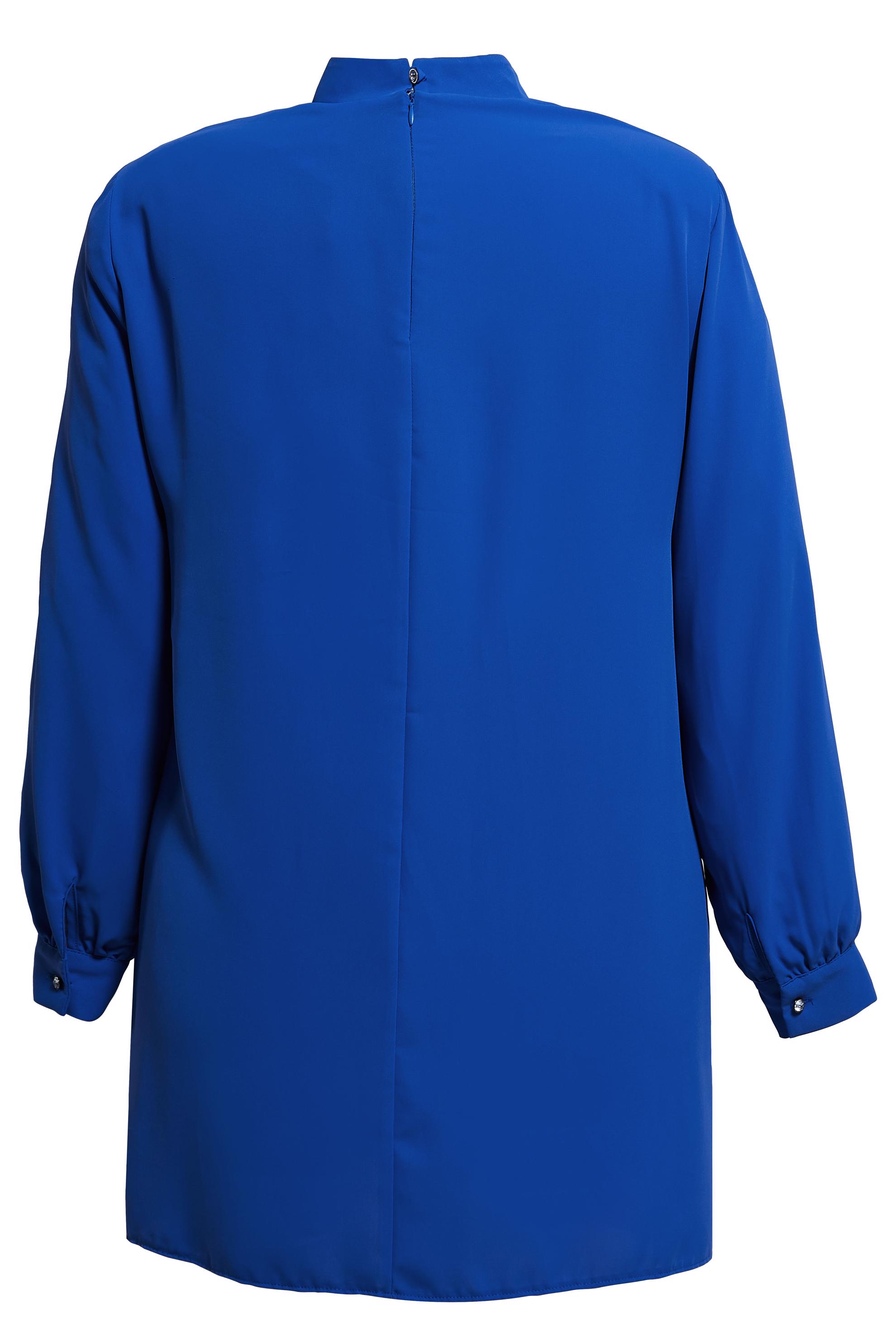 Tesettür giyim LACİVERT BAĞLAMALI YAKA BÜYÜK BEDEN TUNİK 20403