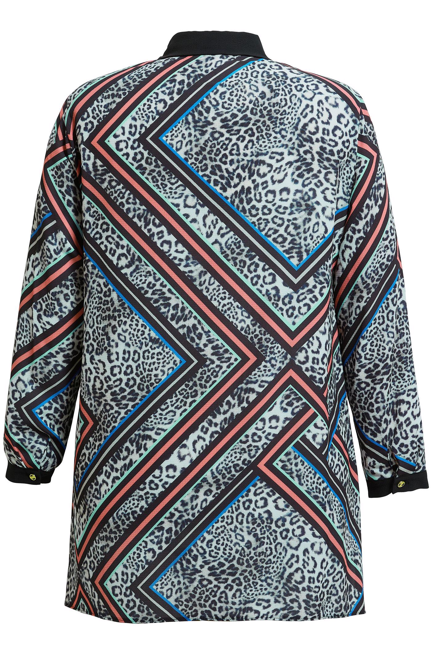 Tesettür giyim GRİ DESENLİ BÜYÜK BEDEN TUNİK 20407