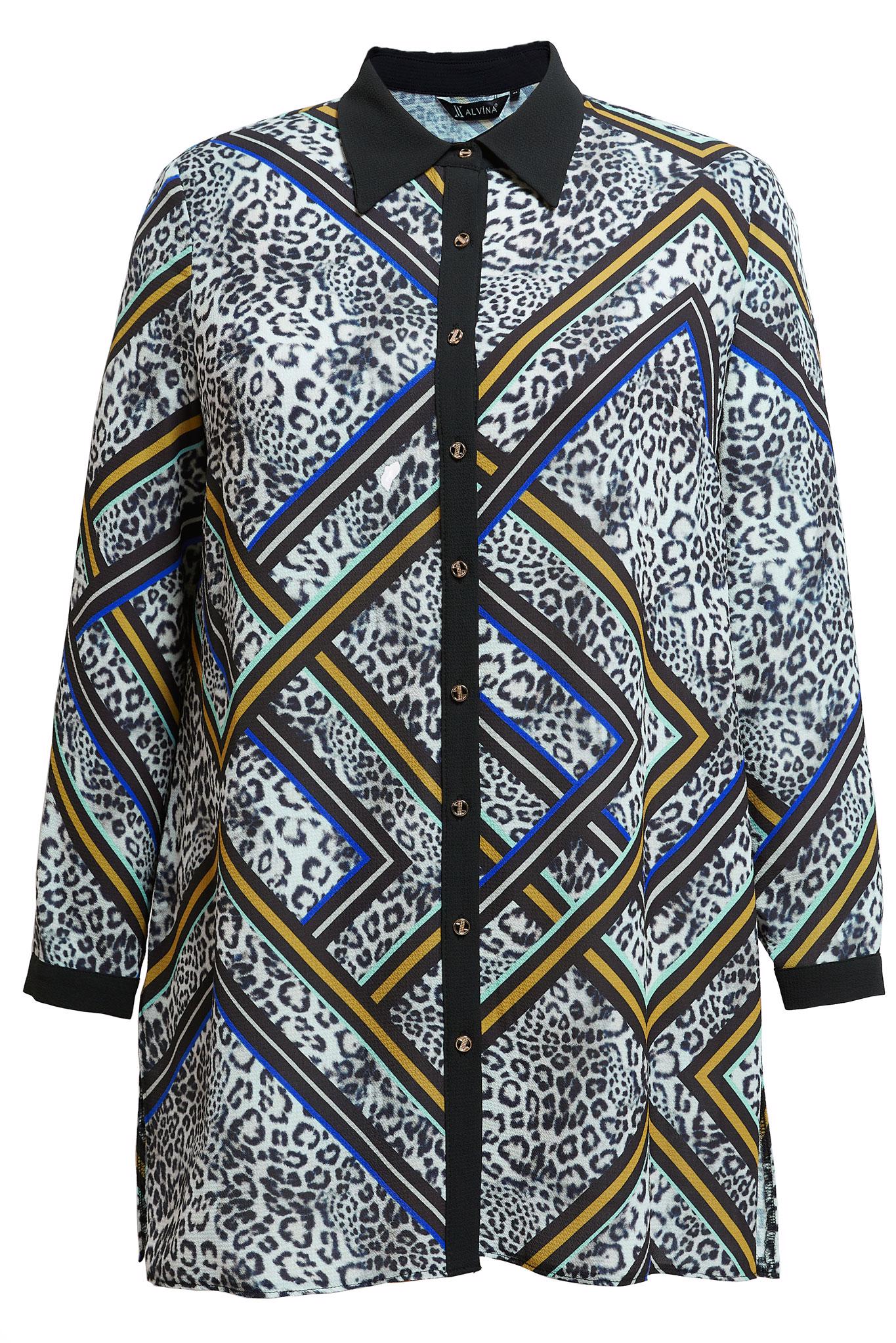 Vêtements hijab GRIS TUNIQUE GRANDE TAILLE À MOTIF 20407