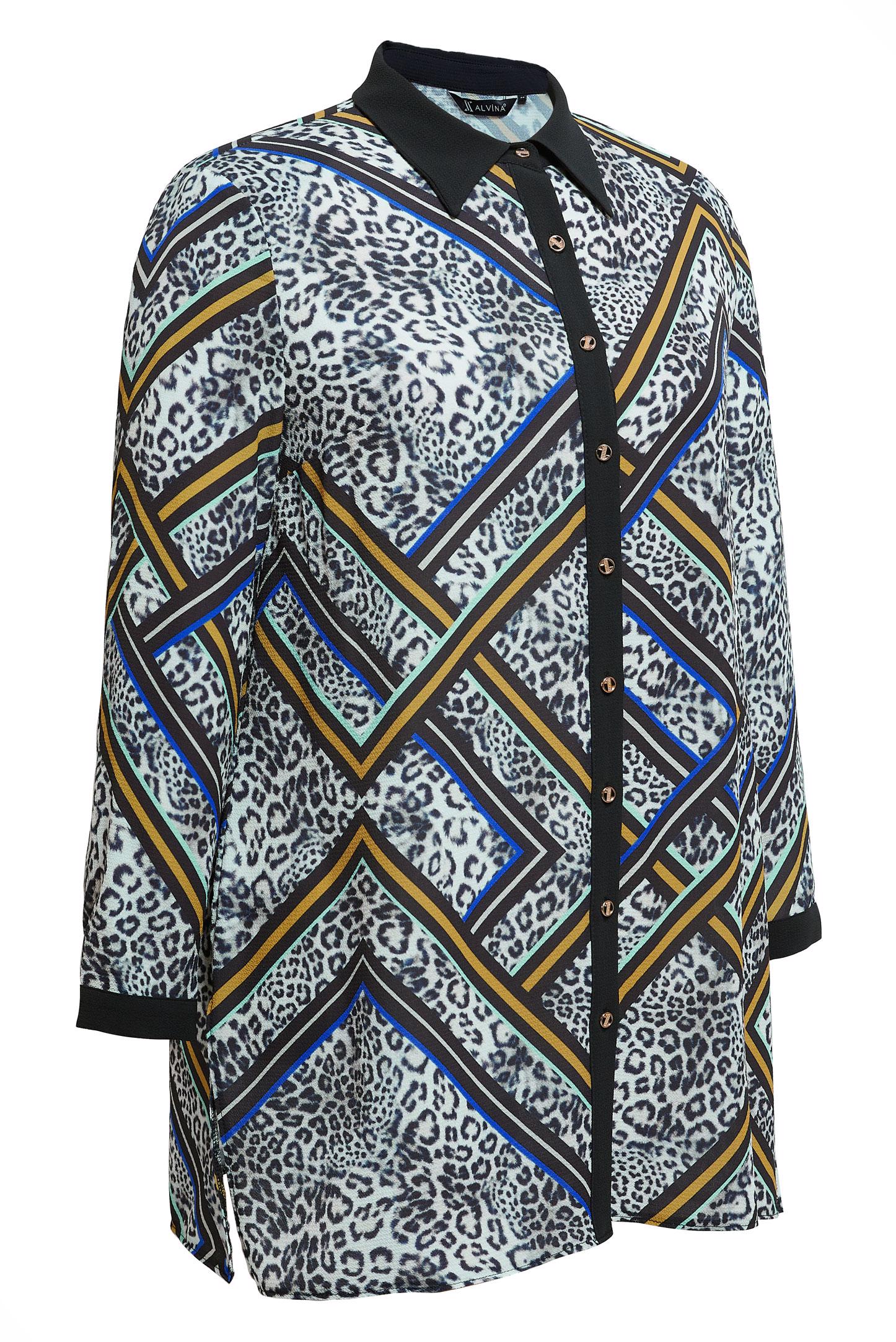 Vêtements hijab GRIS TUNIQUE GRANDE TAILLE À MOTIF 20407