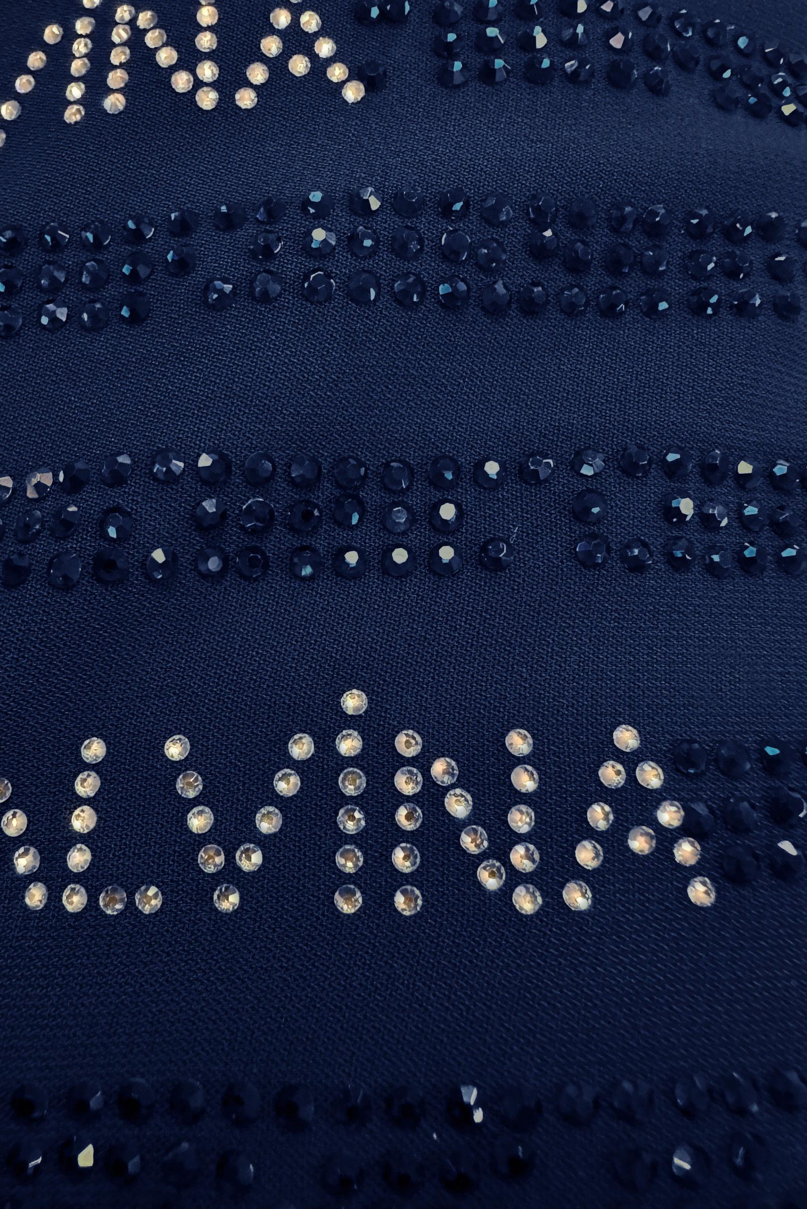 Tesettür giyim LACİVERT TAŞ İŞLEMELİ YANI YIRTMAÇLI UZUN TUNİK 43521