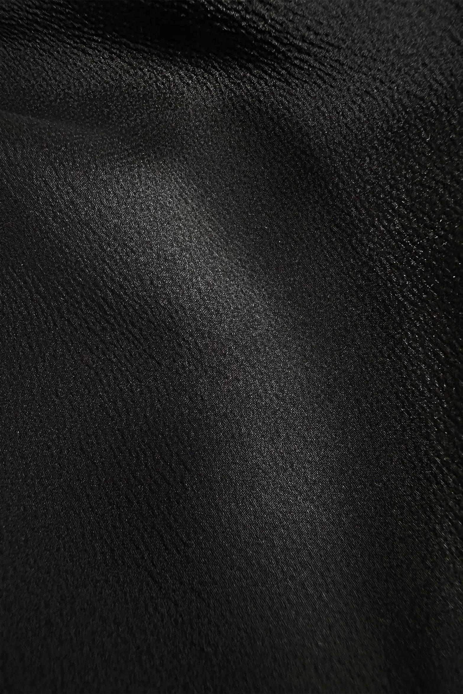 Tesettür giyim SİYAH MANŞETLERİ BAĞLAMA DETAYLI SATEN TUNİK 43526