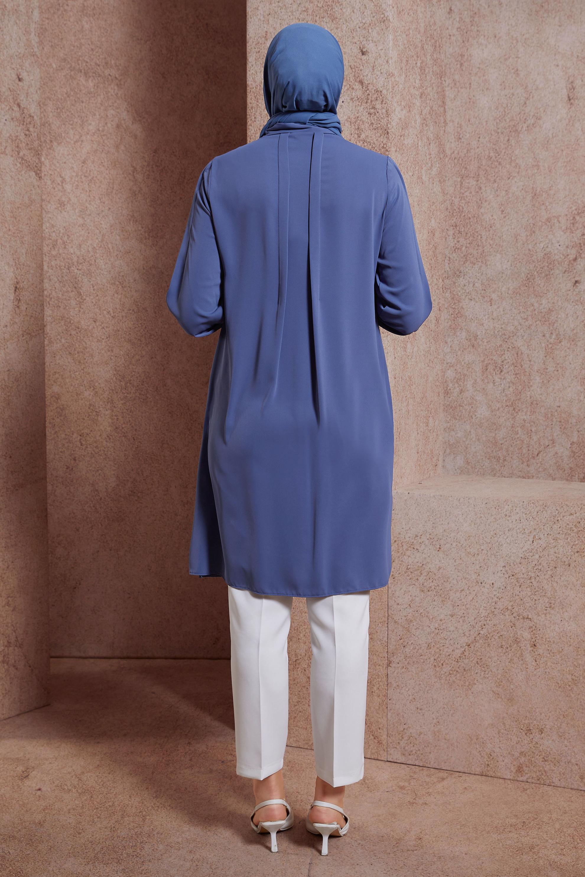 Tesettür giyim LACİVERT TAŞ BASKILI TUNİK 43567