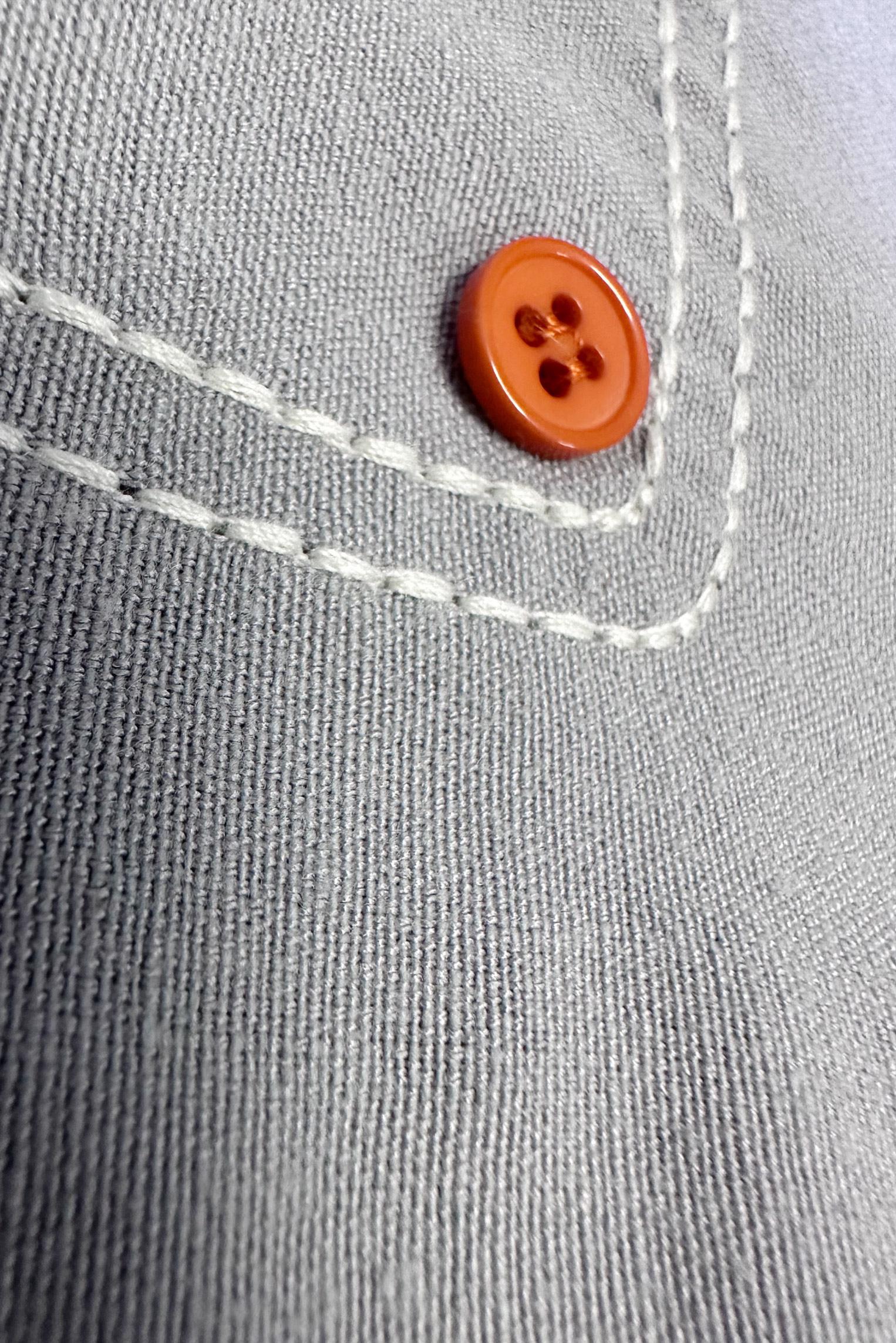 Tesettür giyim GRİ DİKİŞ DETAYLI DÜĞMELİ KETEN TUNİK 43606