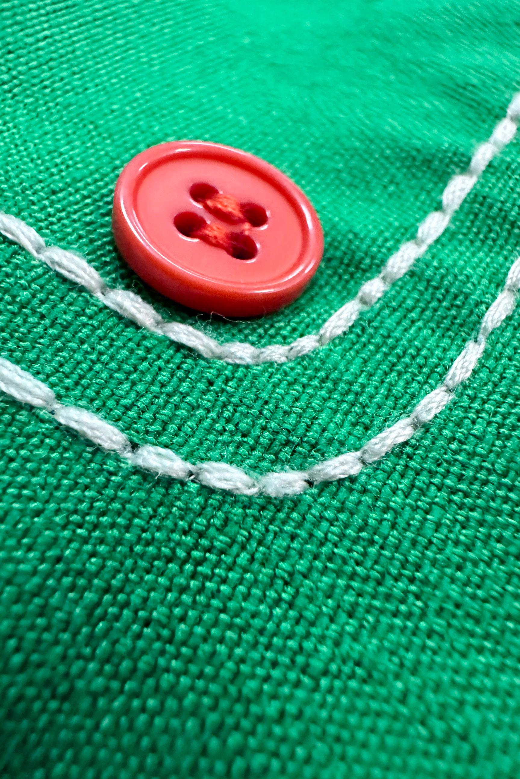 Tesettür giyim YEŞİL DİKİŞ DETAYLI DÜĞMELİ KETEN TUNİK 43606