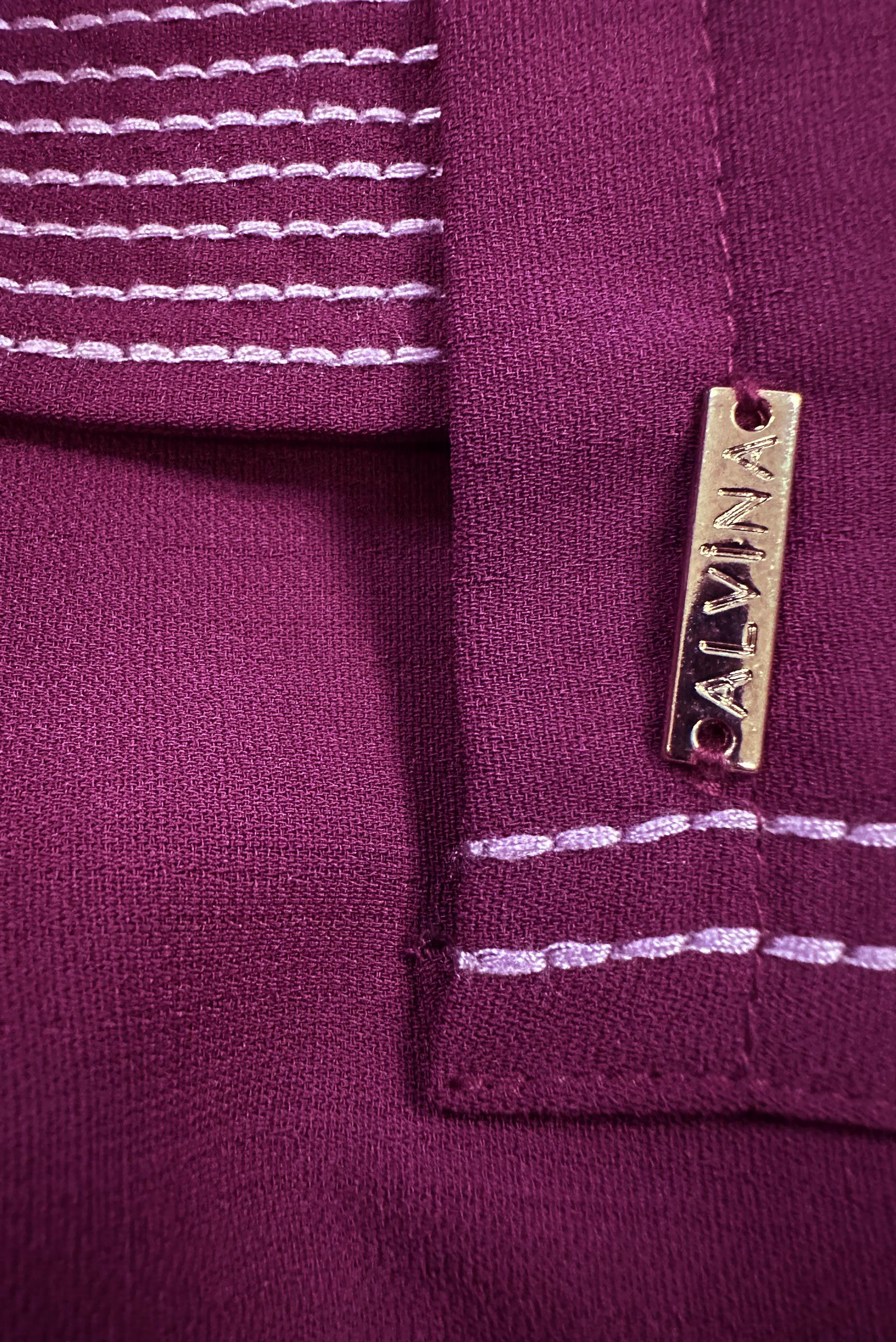 Tesettür giyim MOR DİKİŞ DETAYLI DÜĞMELİ UZUN TUNİK 43607