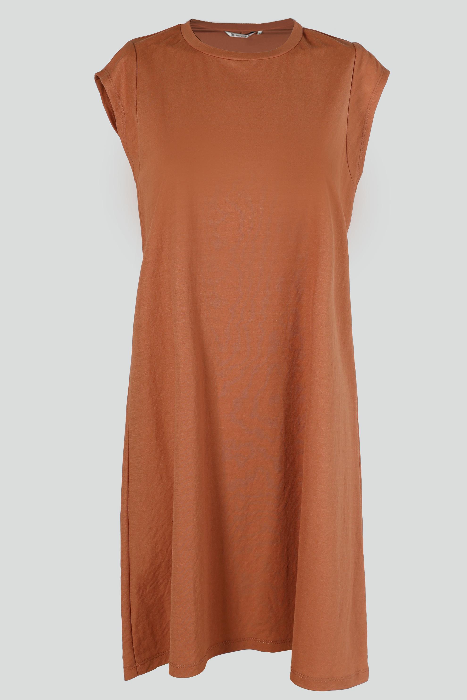 Tesettür giyim TURUNCU BASIC SIFIR KOL TUNİK 43620