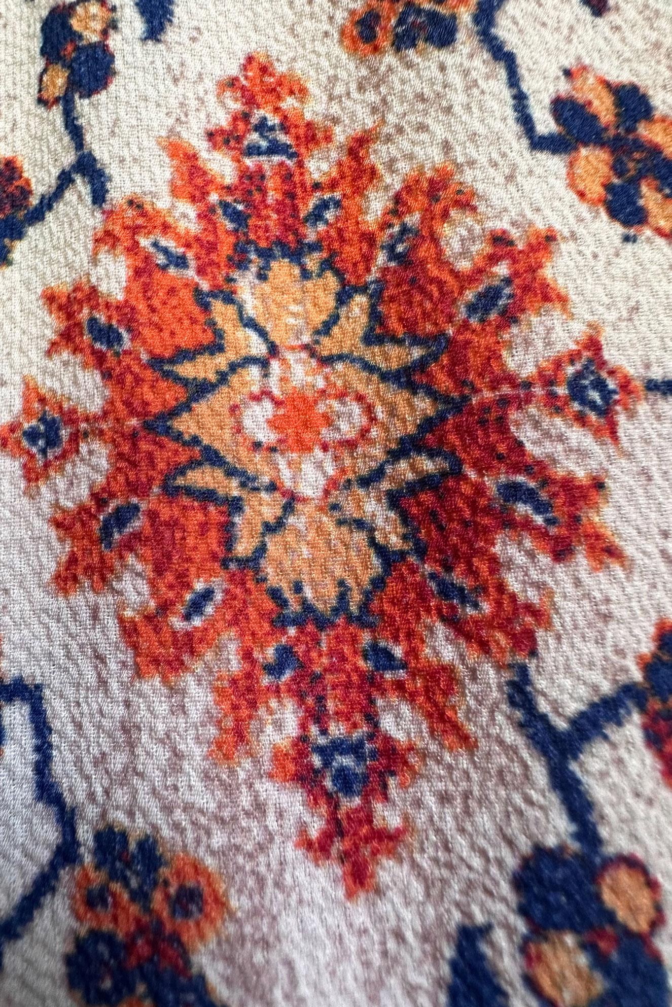 Tesettür giyim KAHVE ETNİK DESENLİ DÜĞMELİ UZUN TUNİK 43639