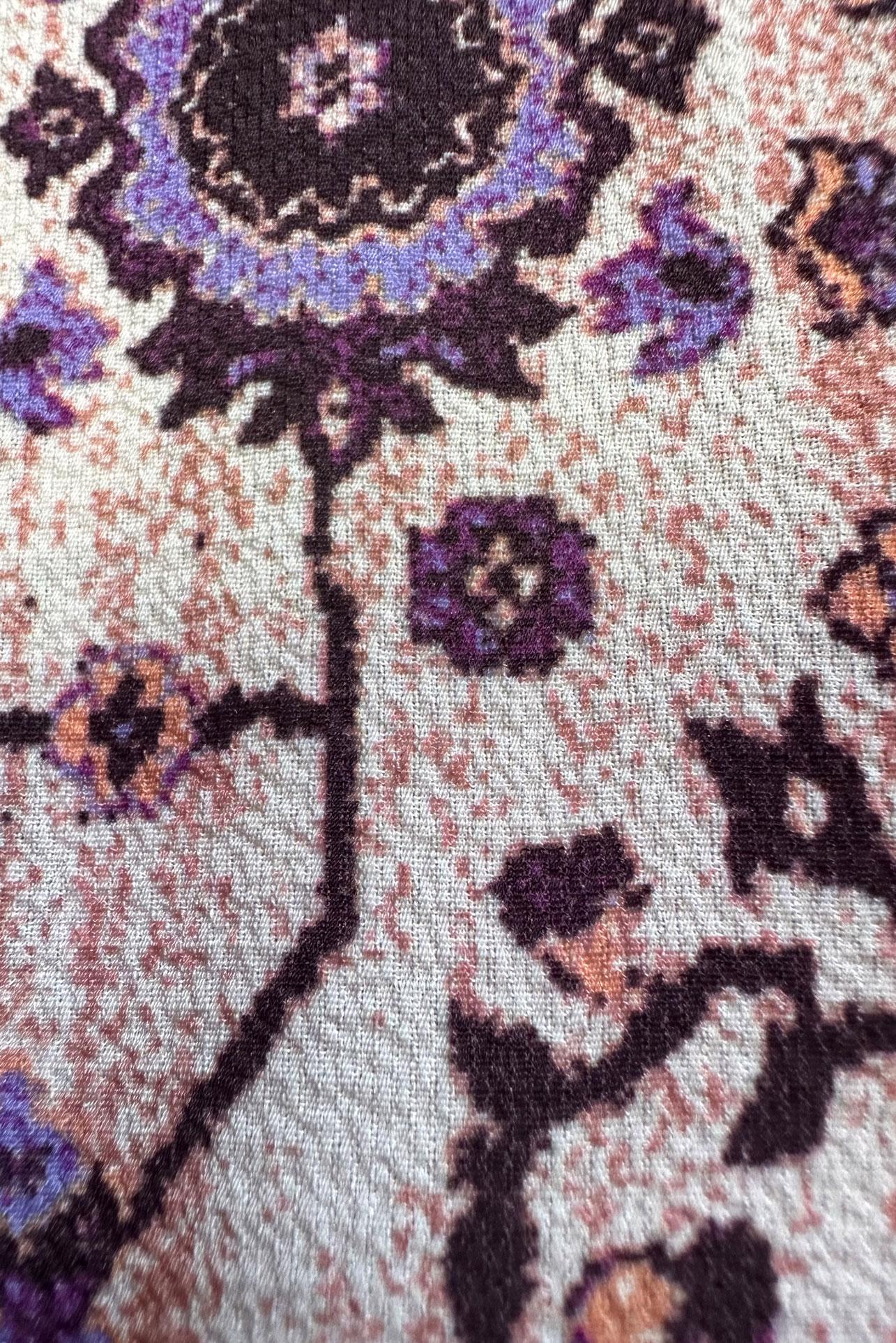 Tesettür giyim LACİVERT ETNİK DESENLİ DÜĞMELİ UZUN TUNİK 43639