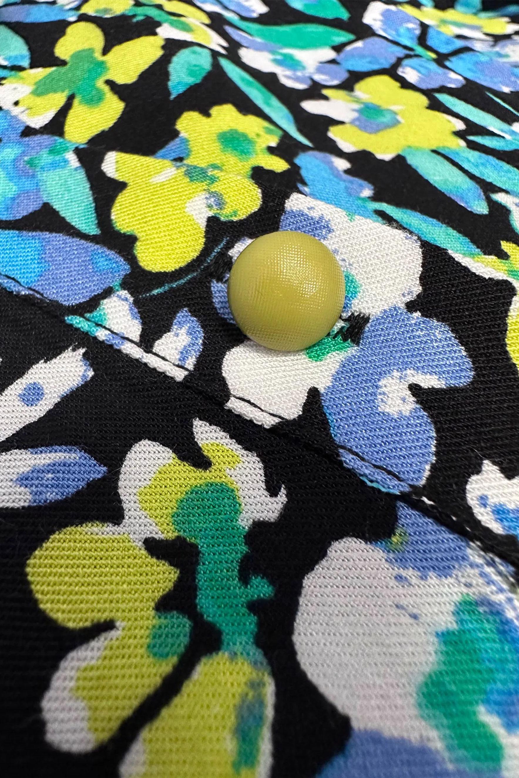 Tesettür giyim MAVİ ÇİÇEK DESENLİ GÖMLEK TUNİK 43643 