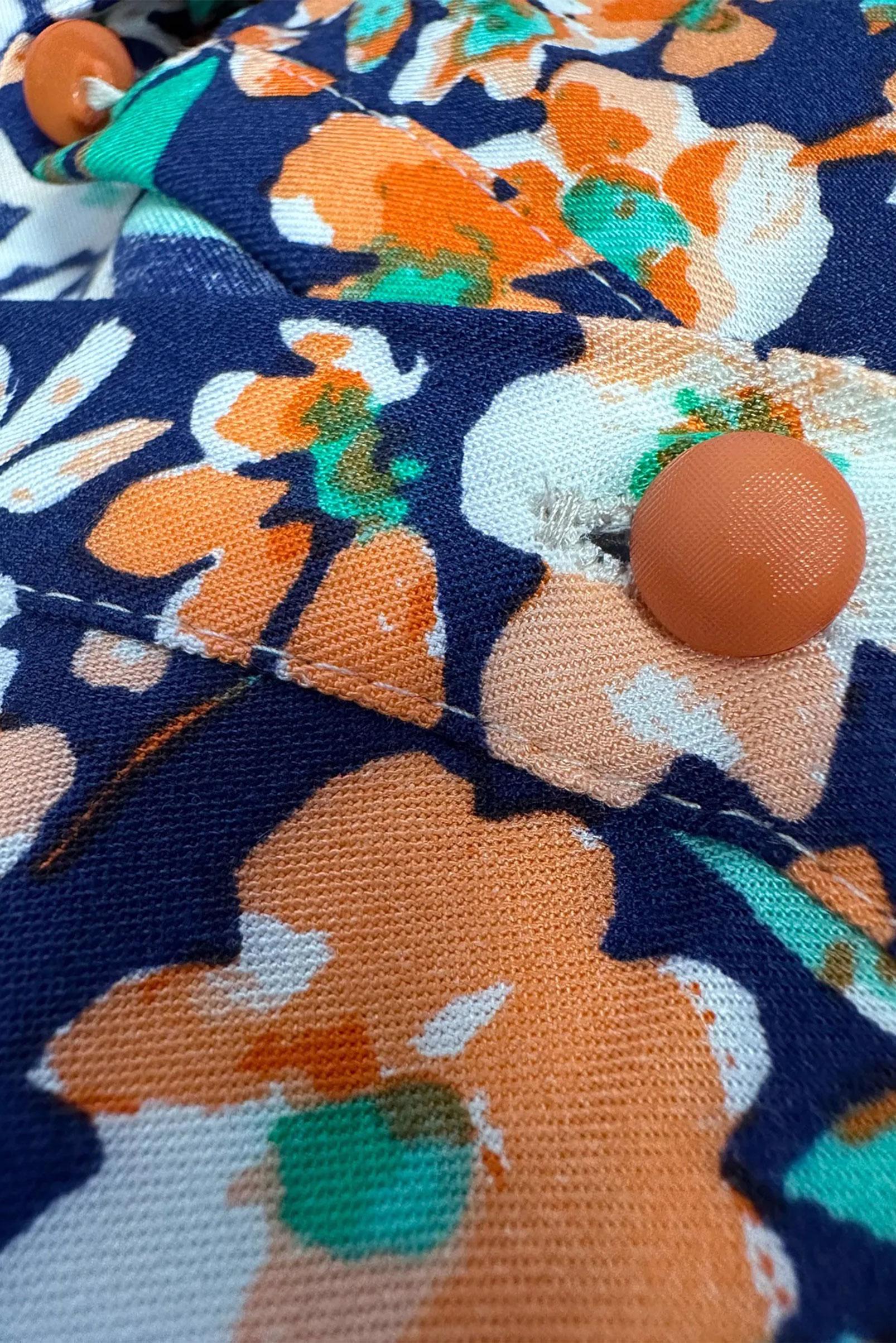 Tesettür giyim TURUNCU ÇİÇEK DESENLİ GÖMLEK TUNİK 43643 