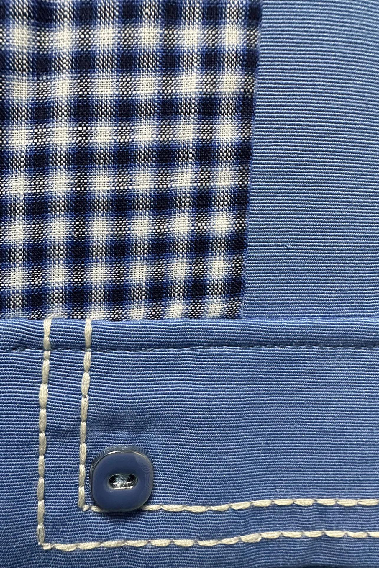 Tesettür giyim MAVİ EKOSE CEP DETAYLI GÖMLEK TUNİK 43646