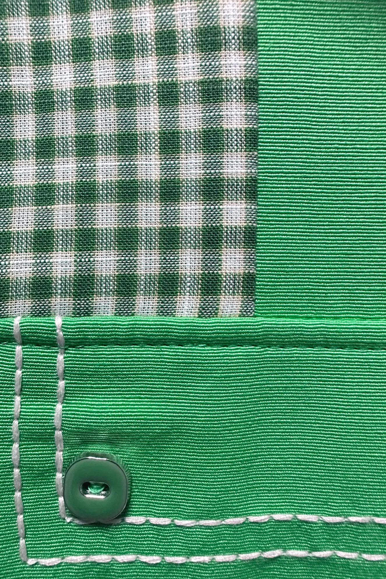 Tesettür giyim YEŞİL EKOSE CEP DETAYLI GÖMLEK TUNİK 43646