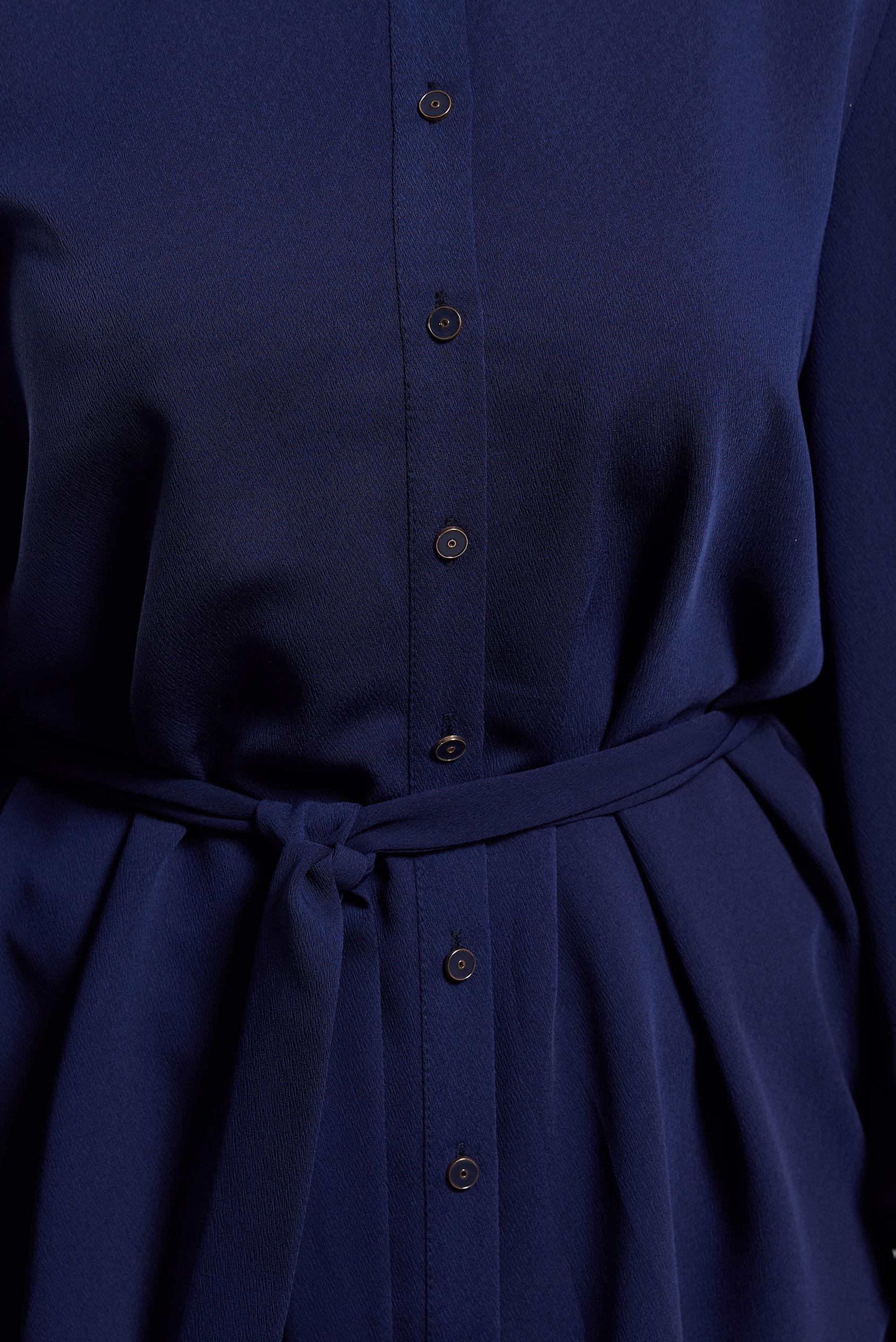 Tesettür giyim LACİVERT KUŞAKLI ASİMETRİK KESİM GÖMLEK TUNİK 43671