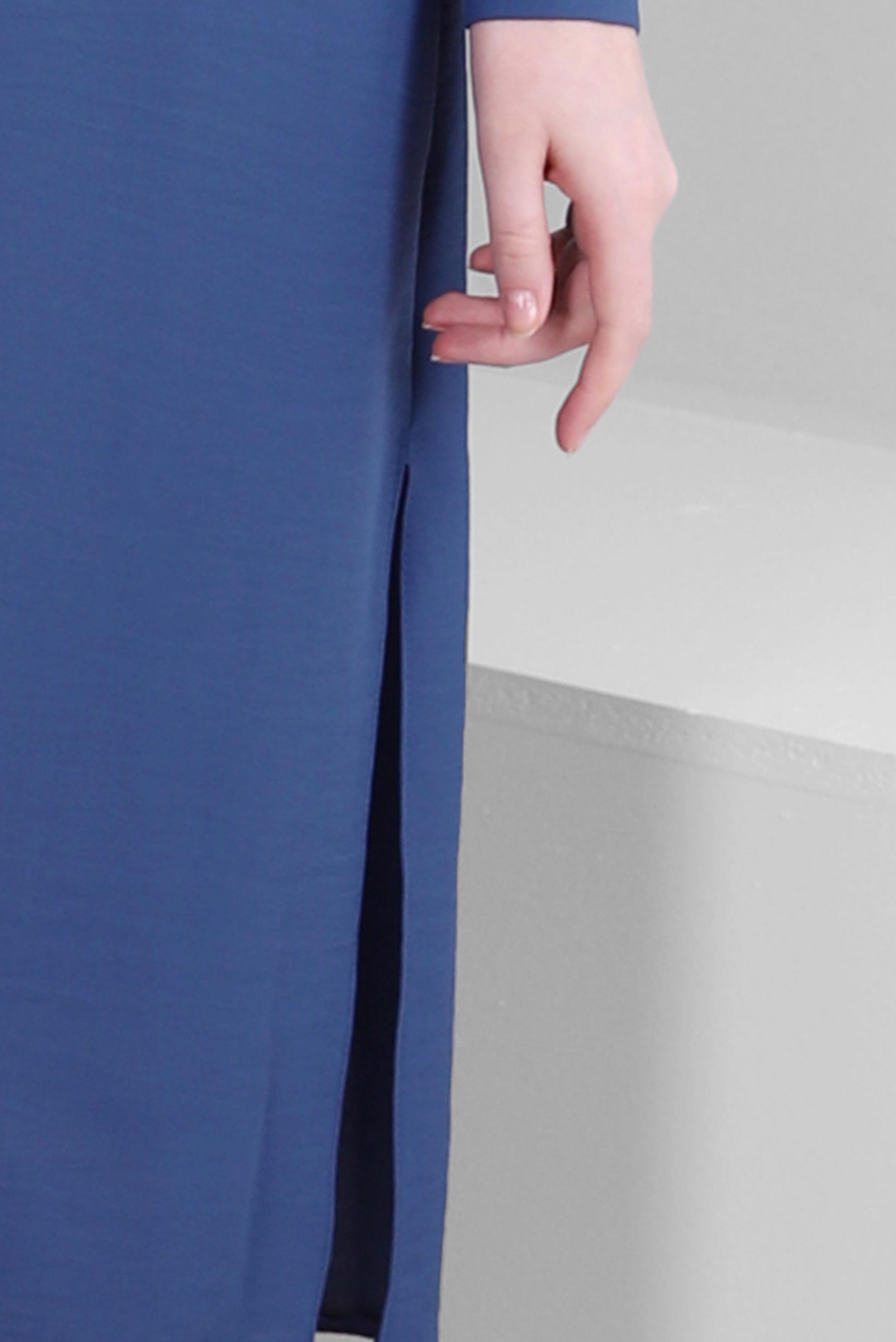 Tesettür giyim LACİVERT GÖMLEK YAKA DÜĞME DETAYLI TUNİK 43704