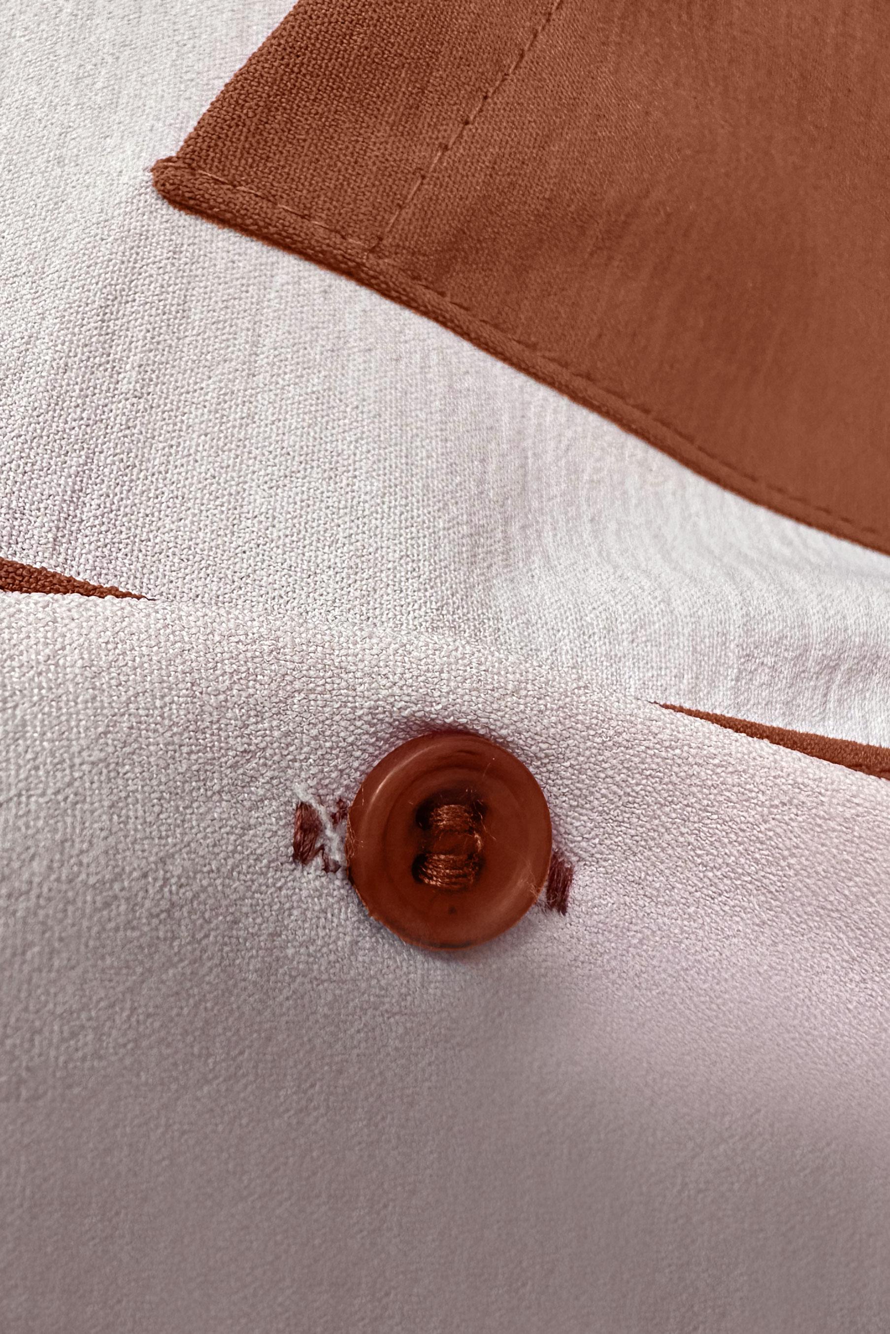 Tesettür giyim TURUNCU YANI YIRTMAÇLI İKİ RENKLİ DÜĞMELİ TUNİK 43730