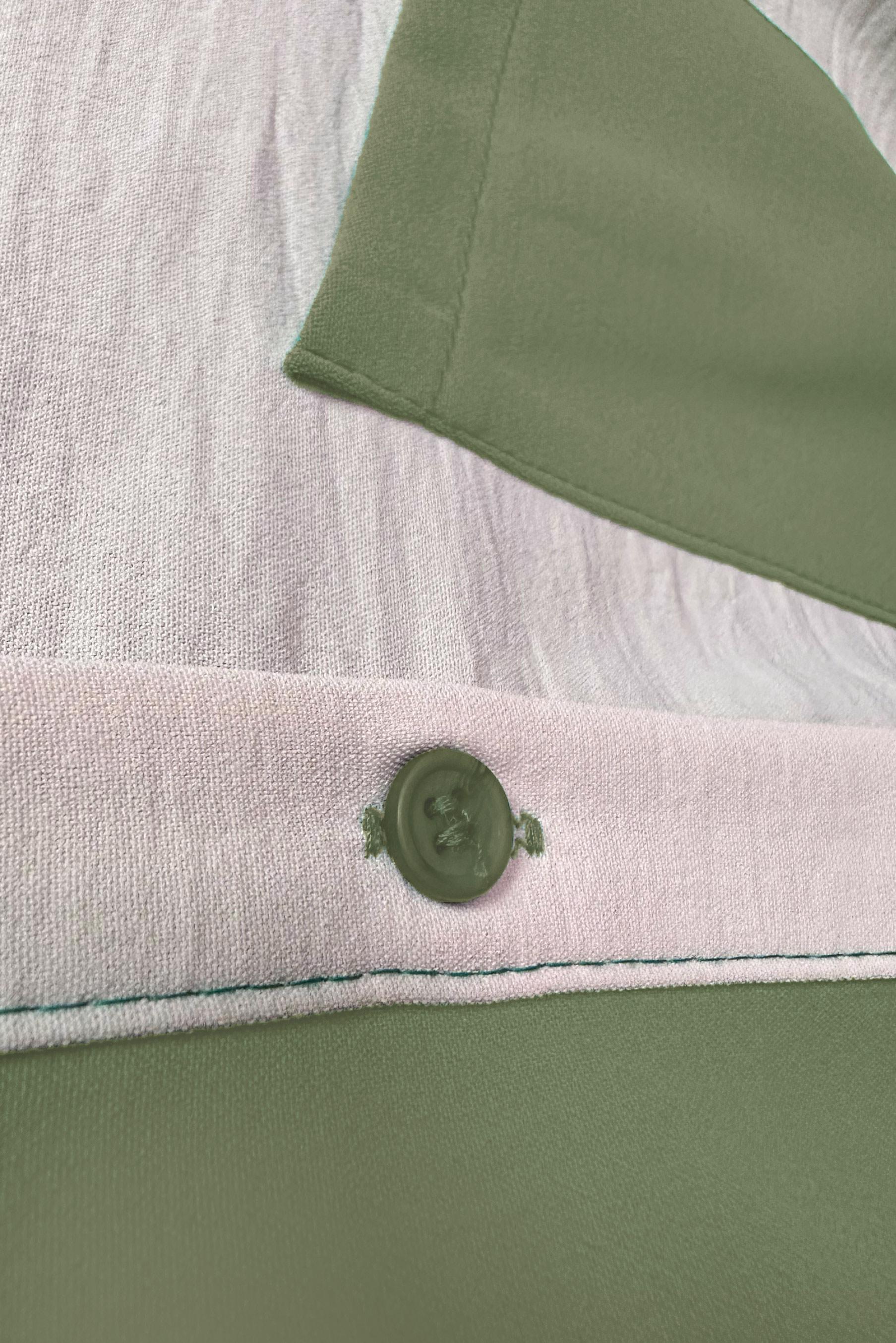 Tesettür giyim YEŞİL YANI YIRTMAÇLI İKİ RENKLİ DÜĞMELİ TUNİK 43730