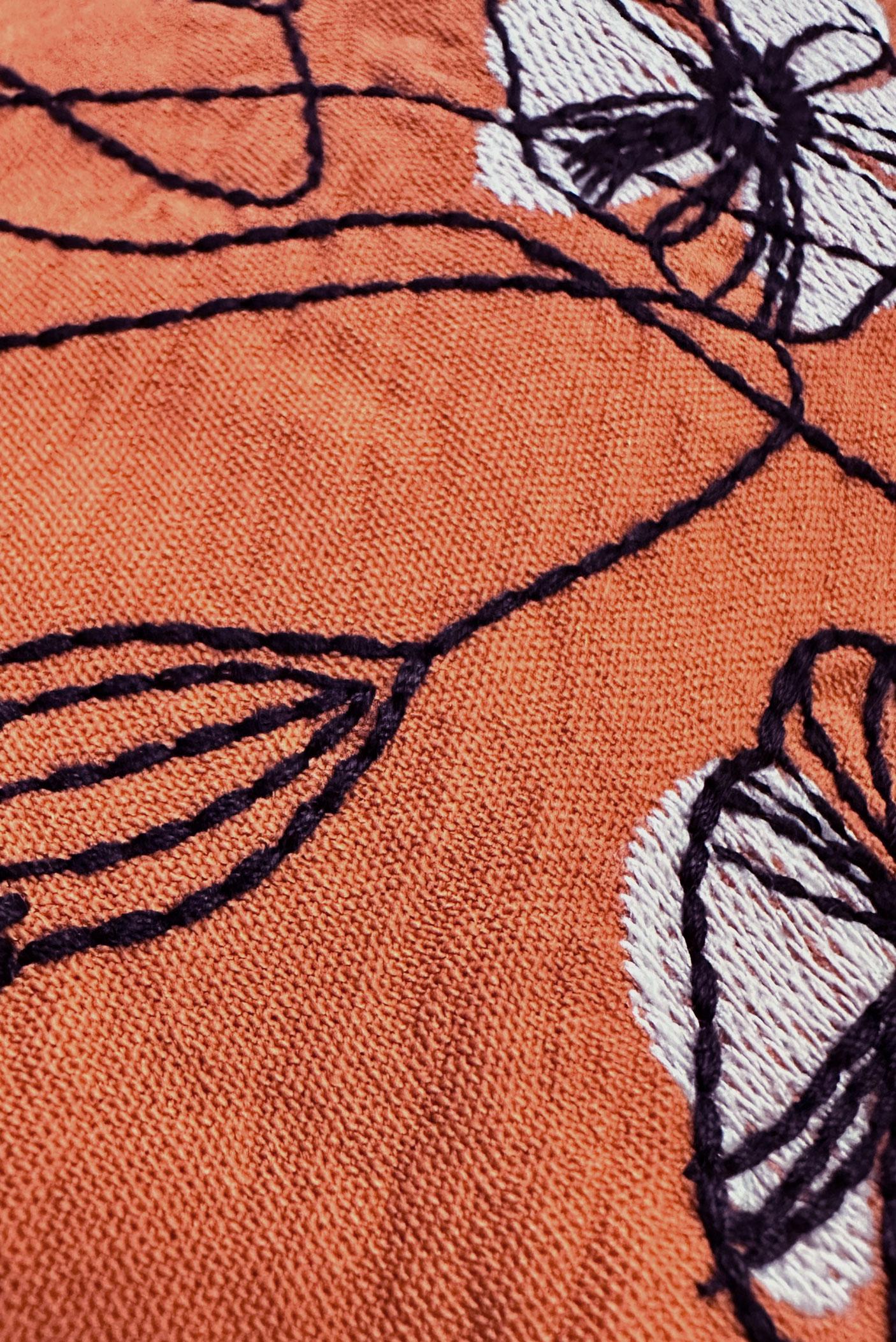 Tesettür giyim KAHVE ÇİÇEK NAKIŞLI DÜĞMELİ KEMERLİ UZUN TUNİK 43732