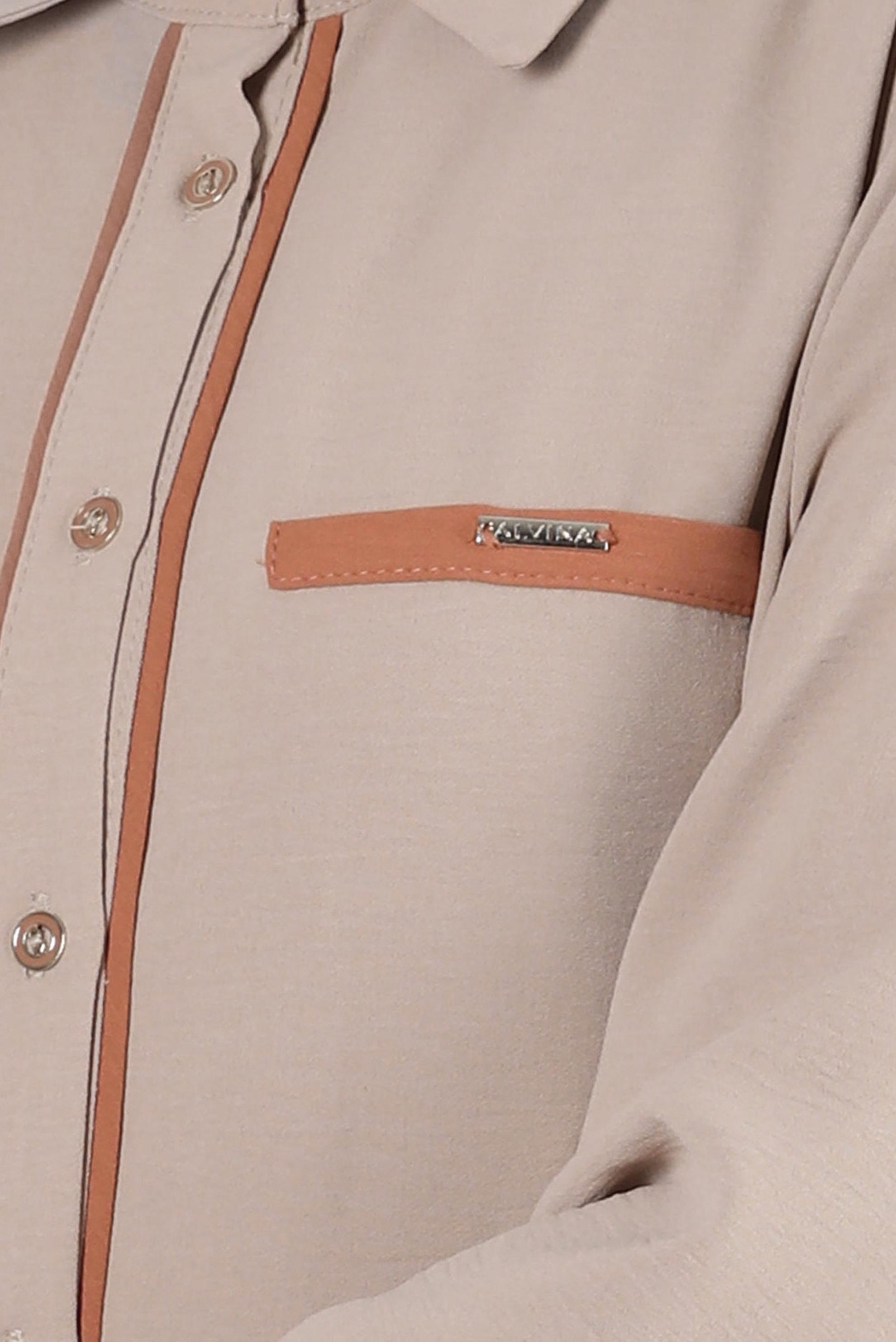 Tesettür giyim KUM GÖMLEK YAKA DÜĞMELİ TUNİK 43734