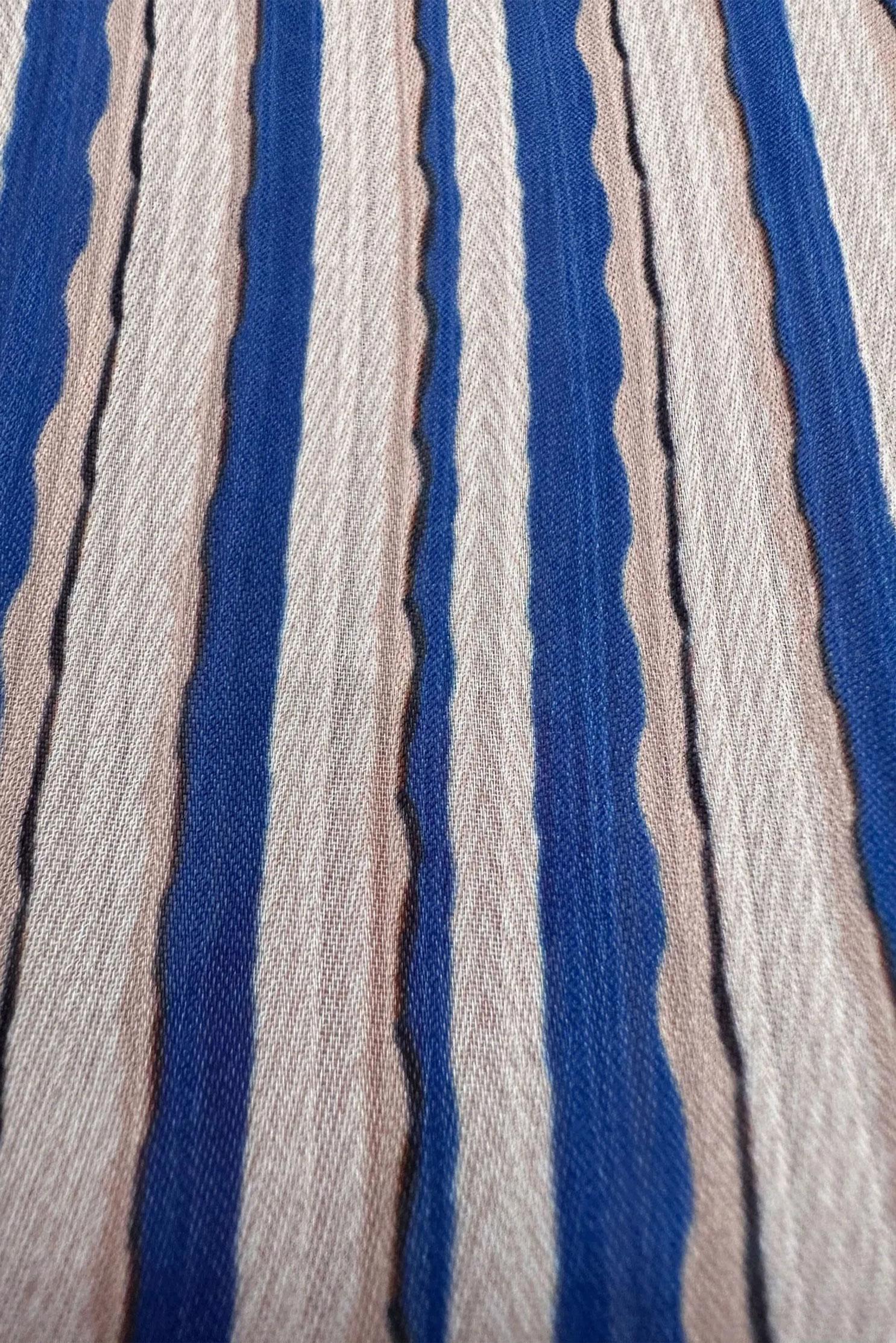 Tesettür giyim LACİVERT ÇİZGİLİ KURDELE DETAYLI TUNİK 43737