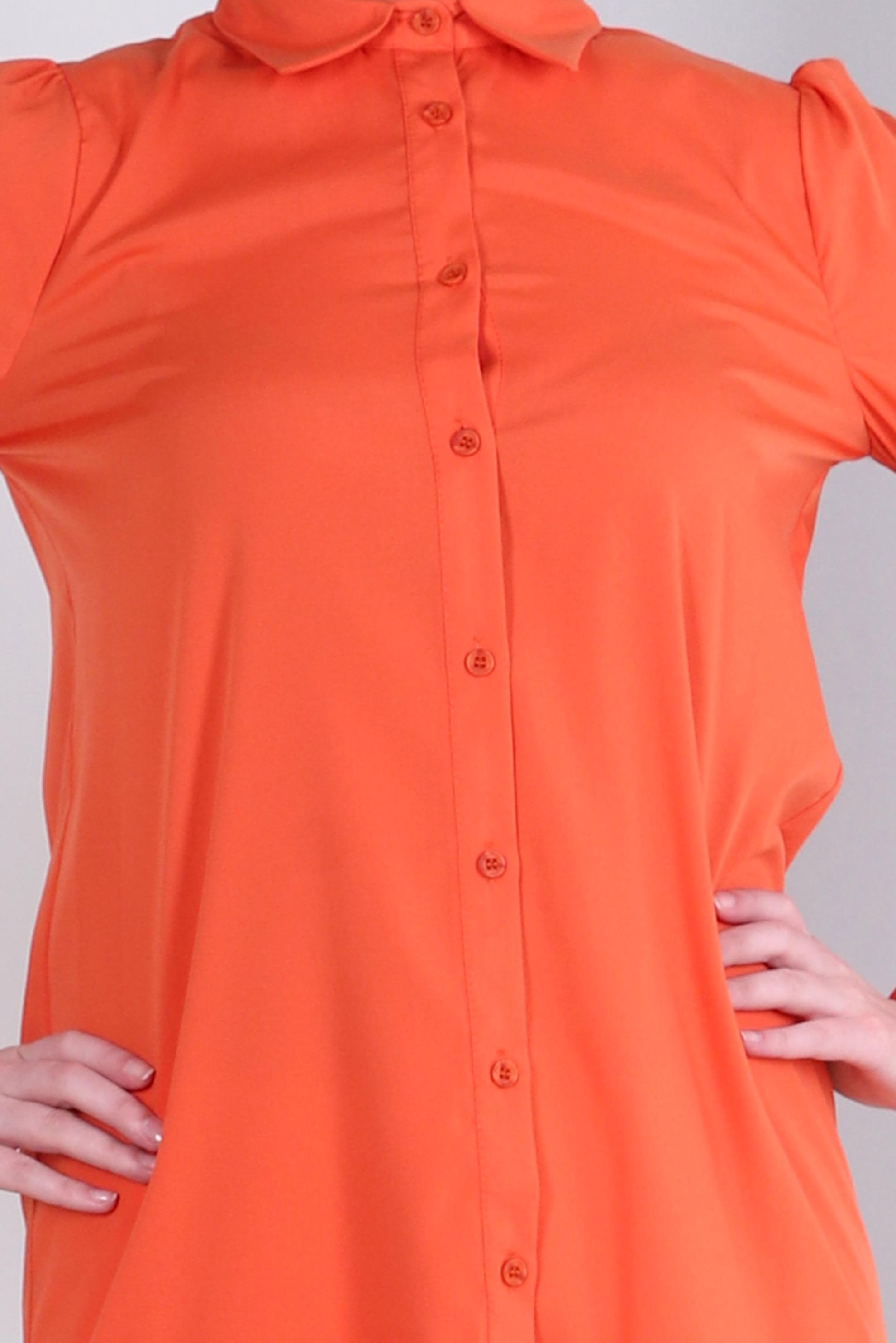 Tesettür giyim TURUNCU ETEK UCU VOLANLI GÖMLEK TUNİK 43757