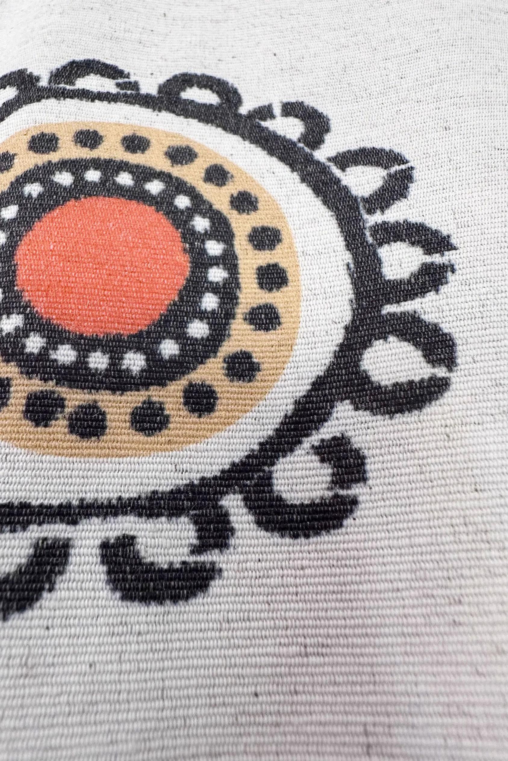 Tesettür giyim TURUNCU DESENLİ PONPON DETAYLI GÖMLEK TUNİK 43759