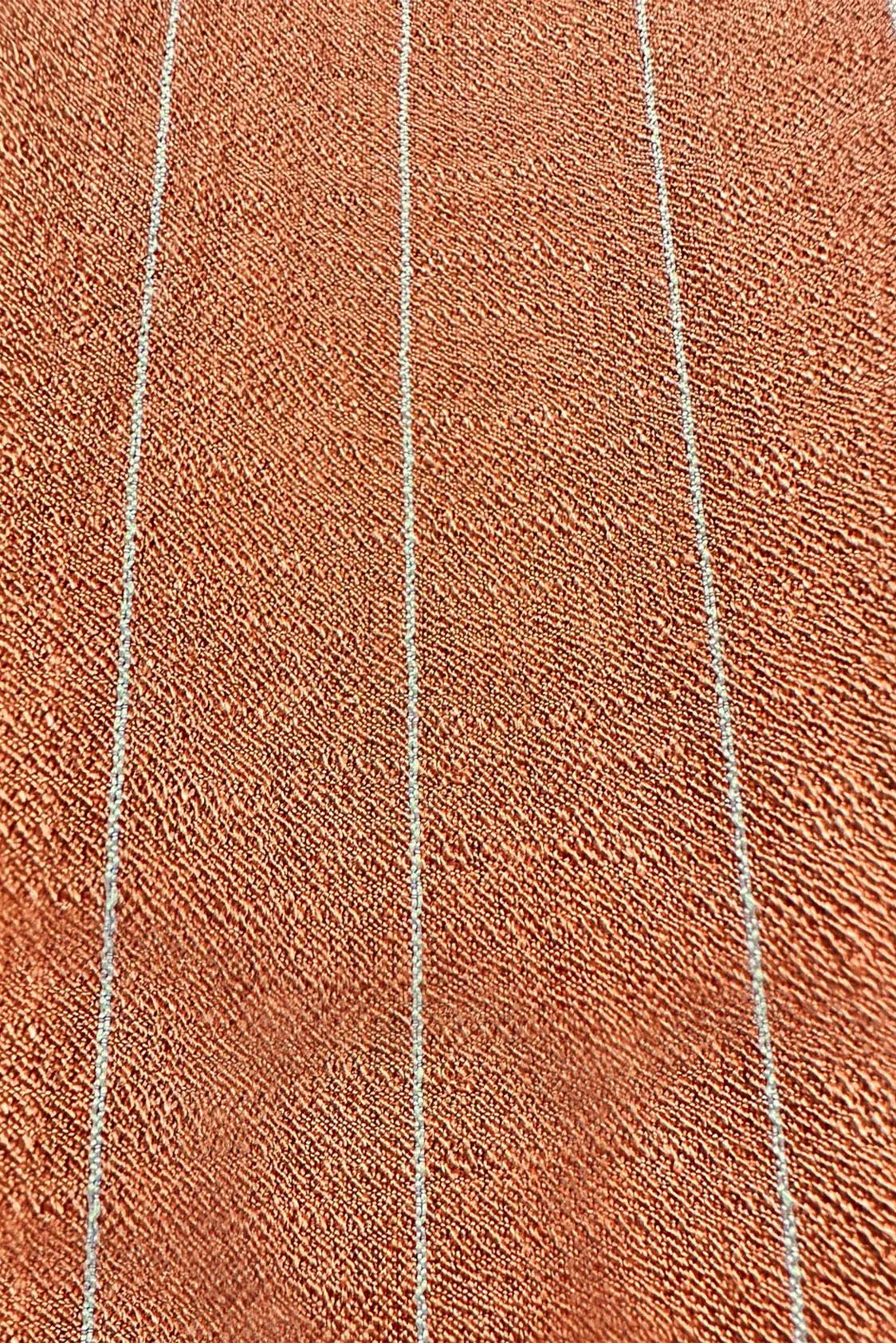 Tesettür giyim TURUNCU ÇİZGİLİ CEP DETAYLI GÖMLEK TUNİK 43770