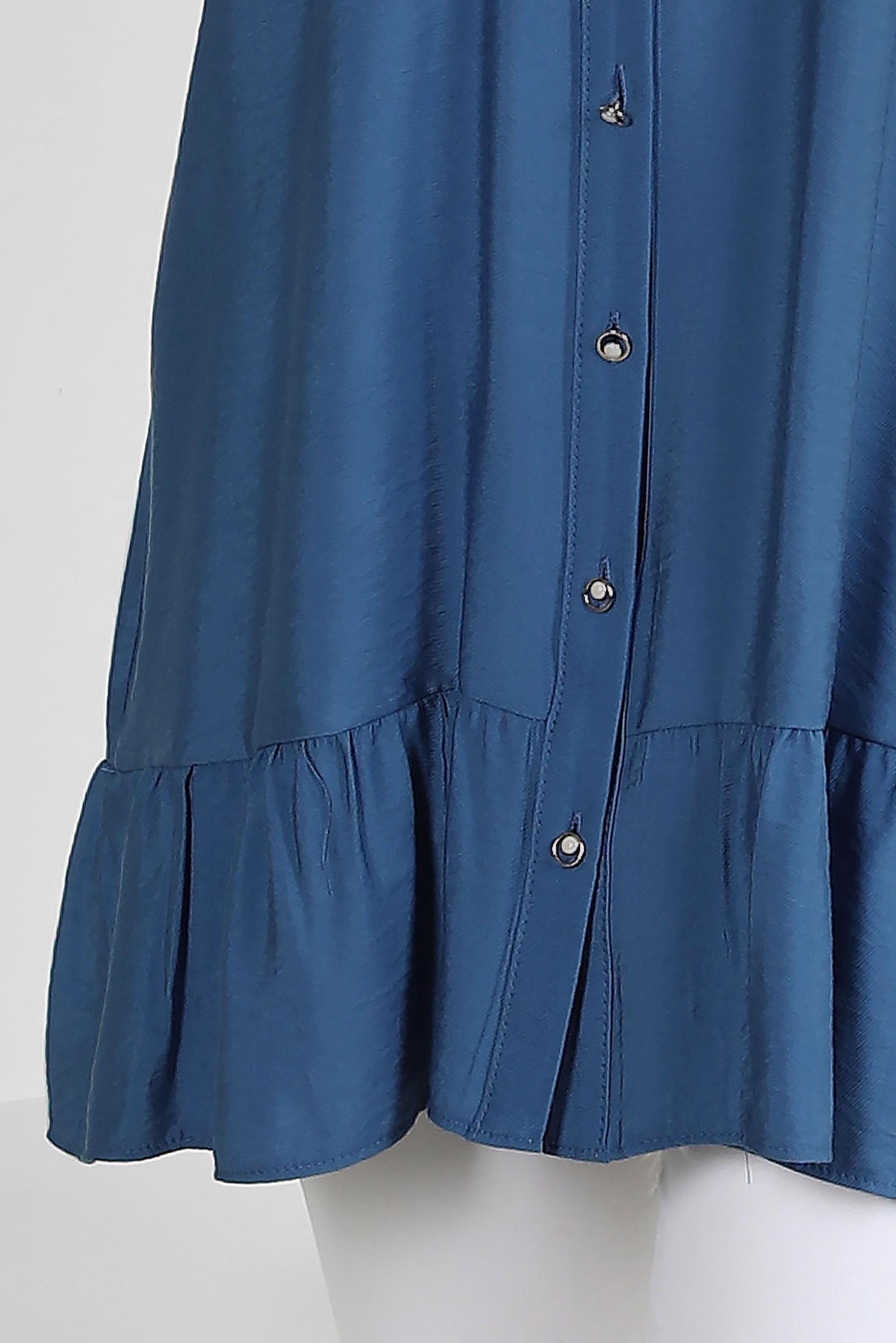 Tesettür giyim LACİVERT ETEK UCU VOLANLI GÖMLEK TUNİK 43771