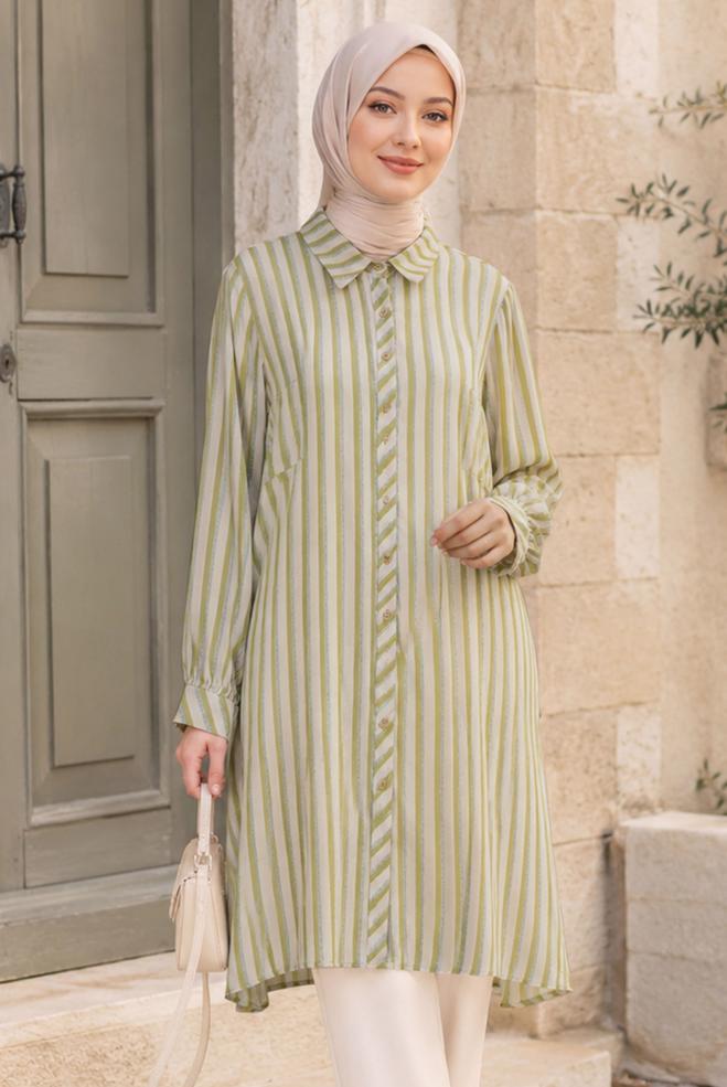 Tesettür giyim YEŞİL 43788 SUNNY 26772 TUNİK  40/46 TEK42 - ALVİNA