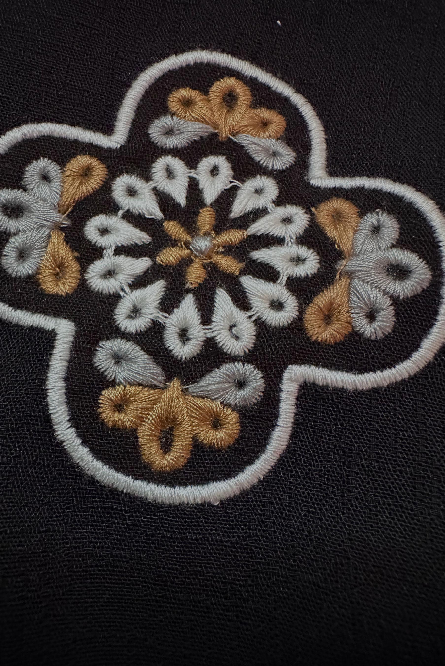 Tesettür giyim SİYAH ÇİÇEK DESENLİ GÖMLEK YAKA UZUN TUNİK 43790