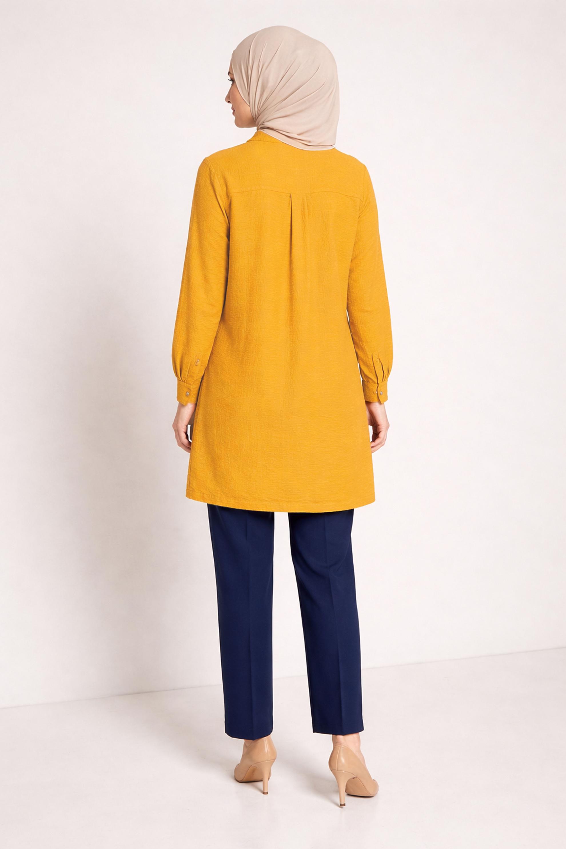 Vêtements hijab JAUNE TUNIQUE BRODÉE 43792